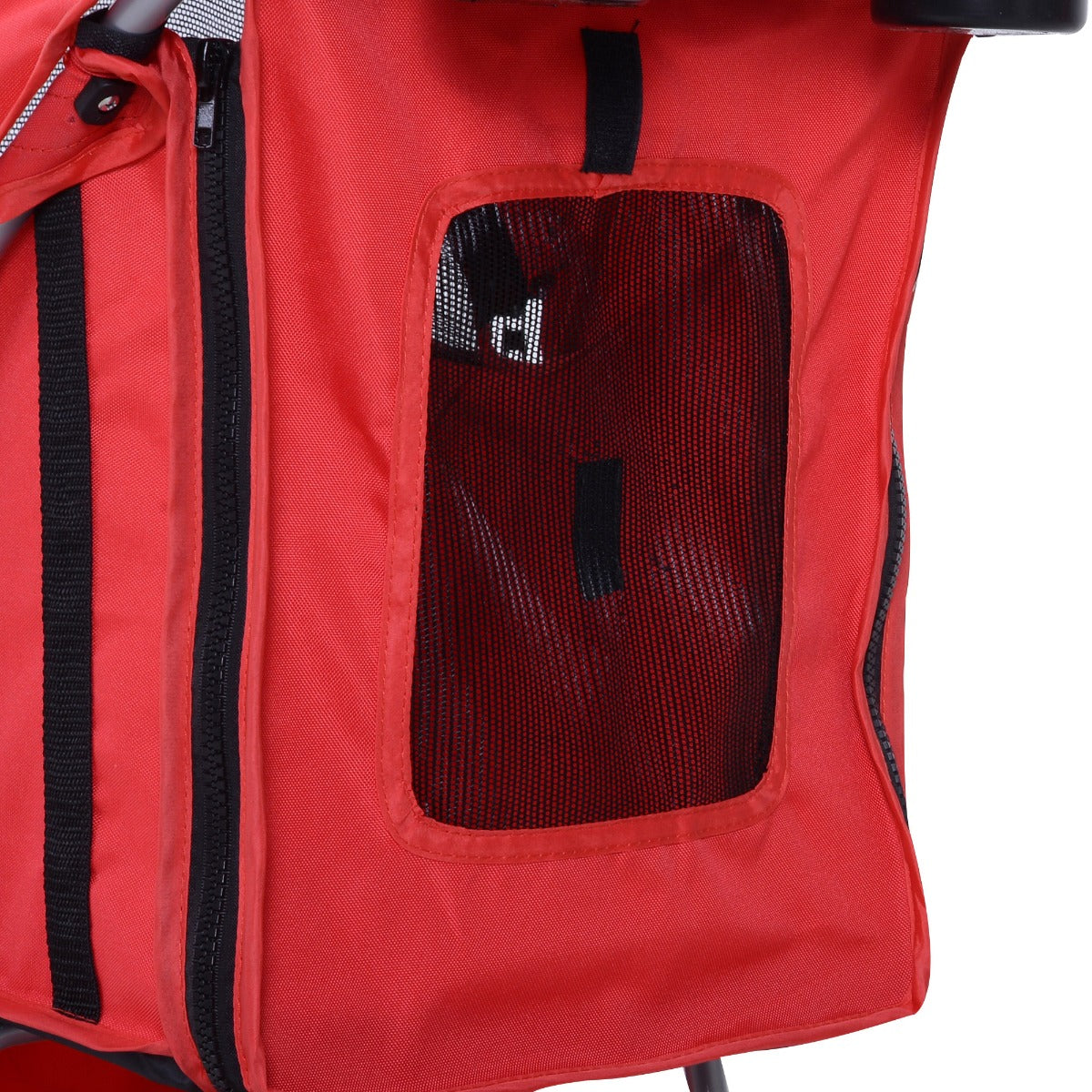 Carrinho para Animais de Estimação Vermelho 75x46x94 cm - Passeios Confortáveis e Seguros