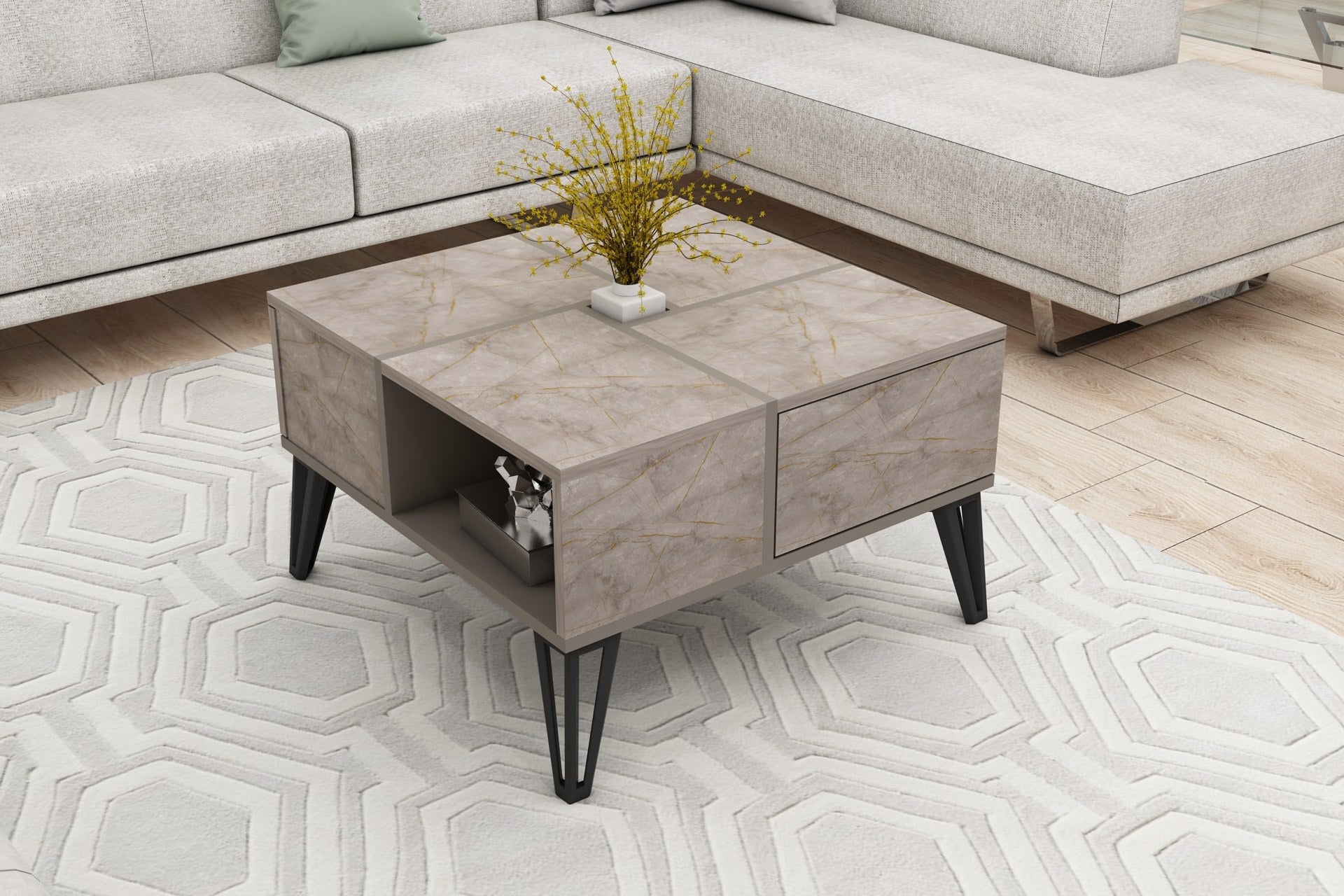 Mesa de Centro-Nirvana-Marrom