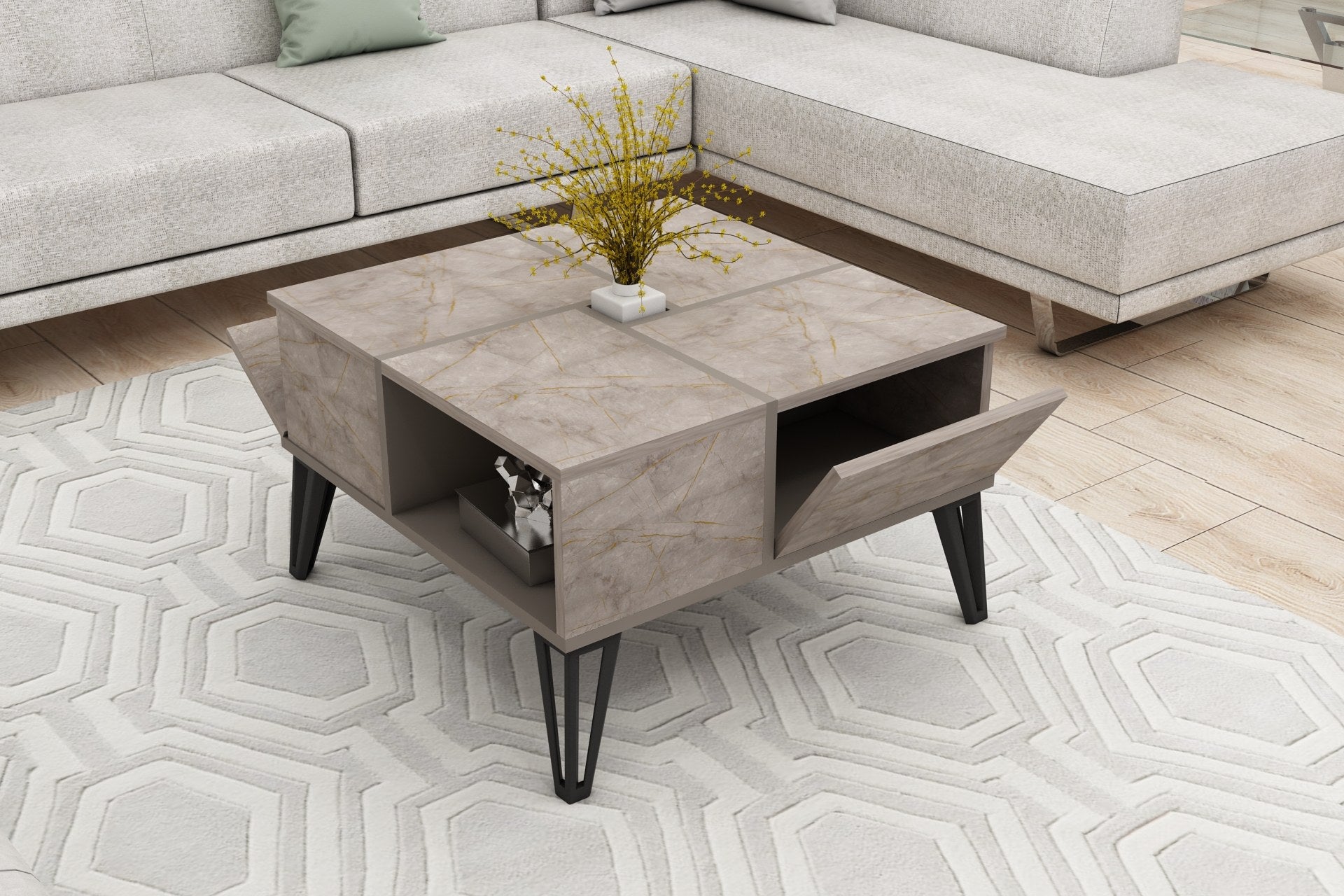 Mesa de Centro-Nirvana-Marrom