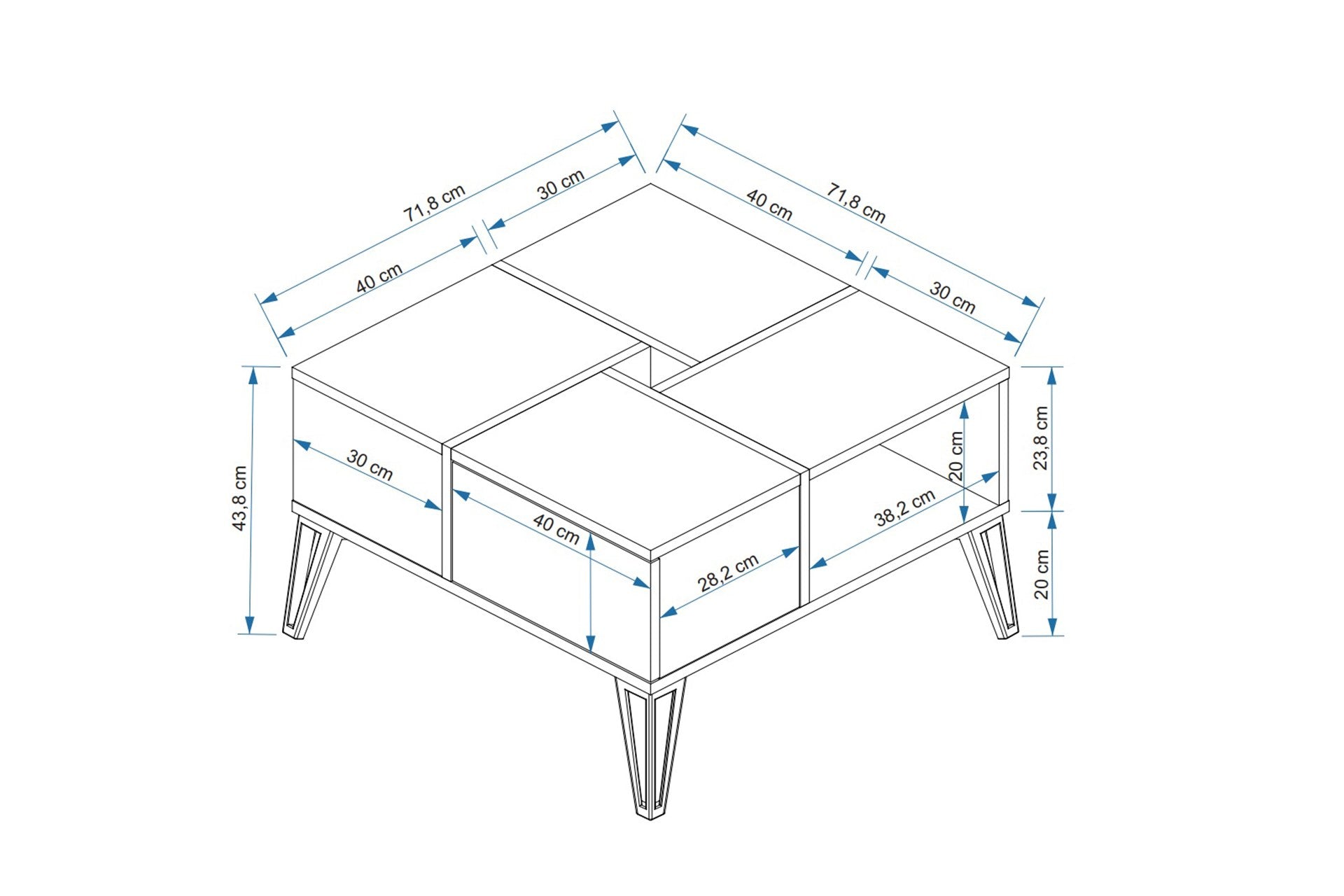 Mesa de Centro-Nirvana-Marrom