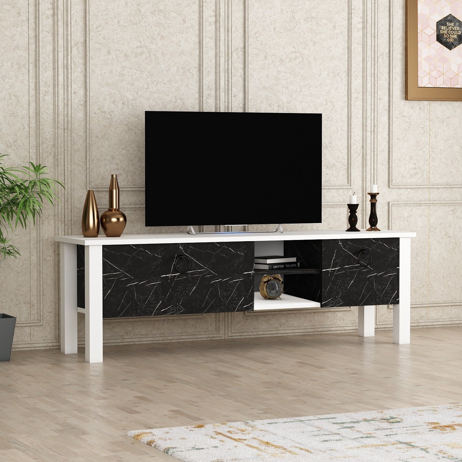 Móvel de TV-Rose-Branco
Preto