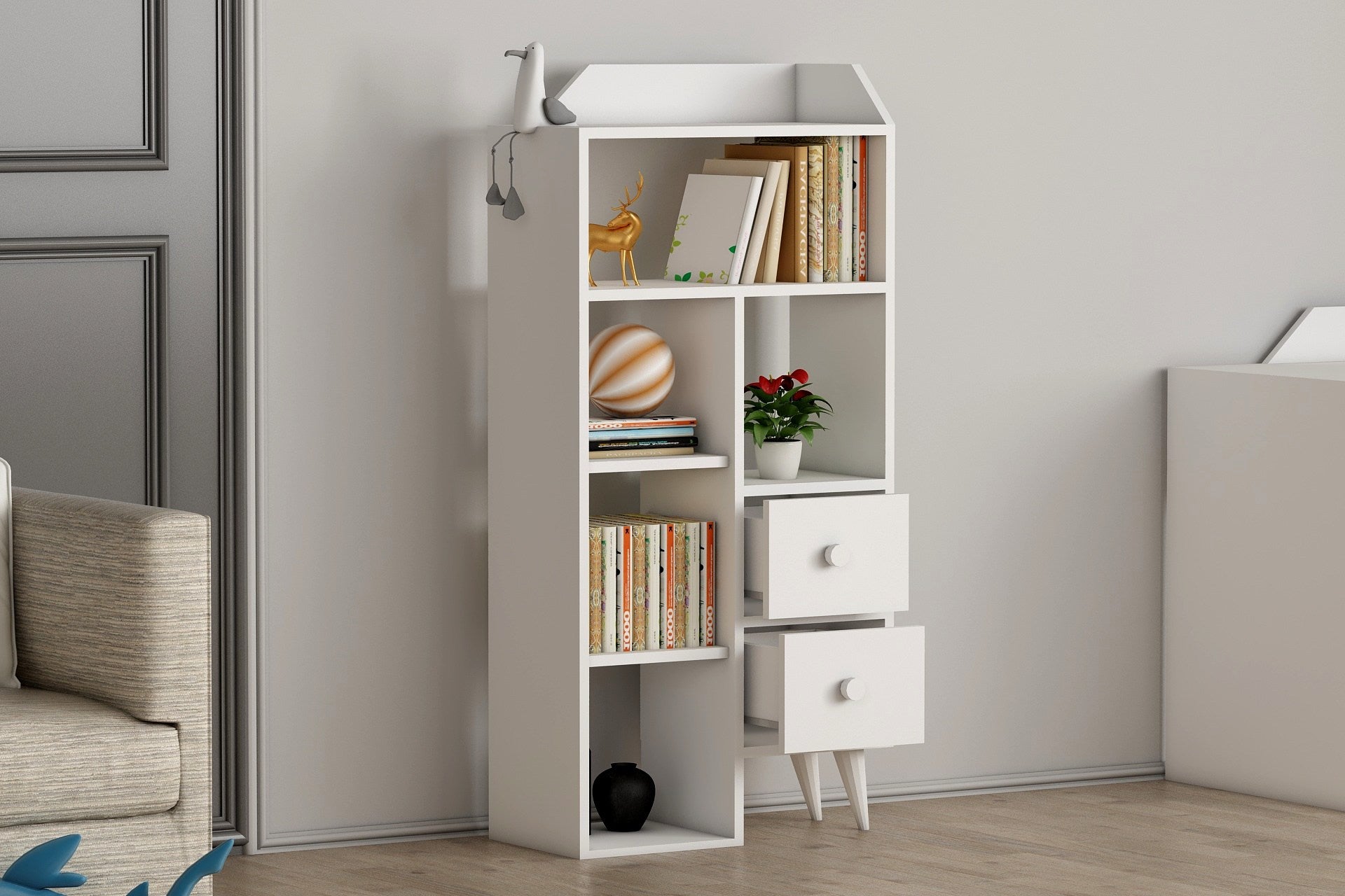 Estante de livros-Star-Branco