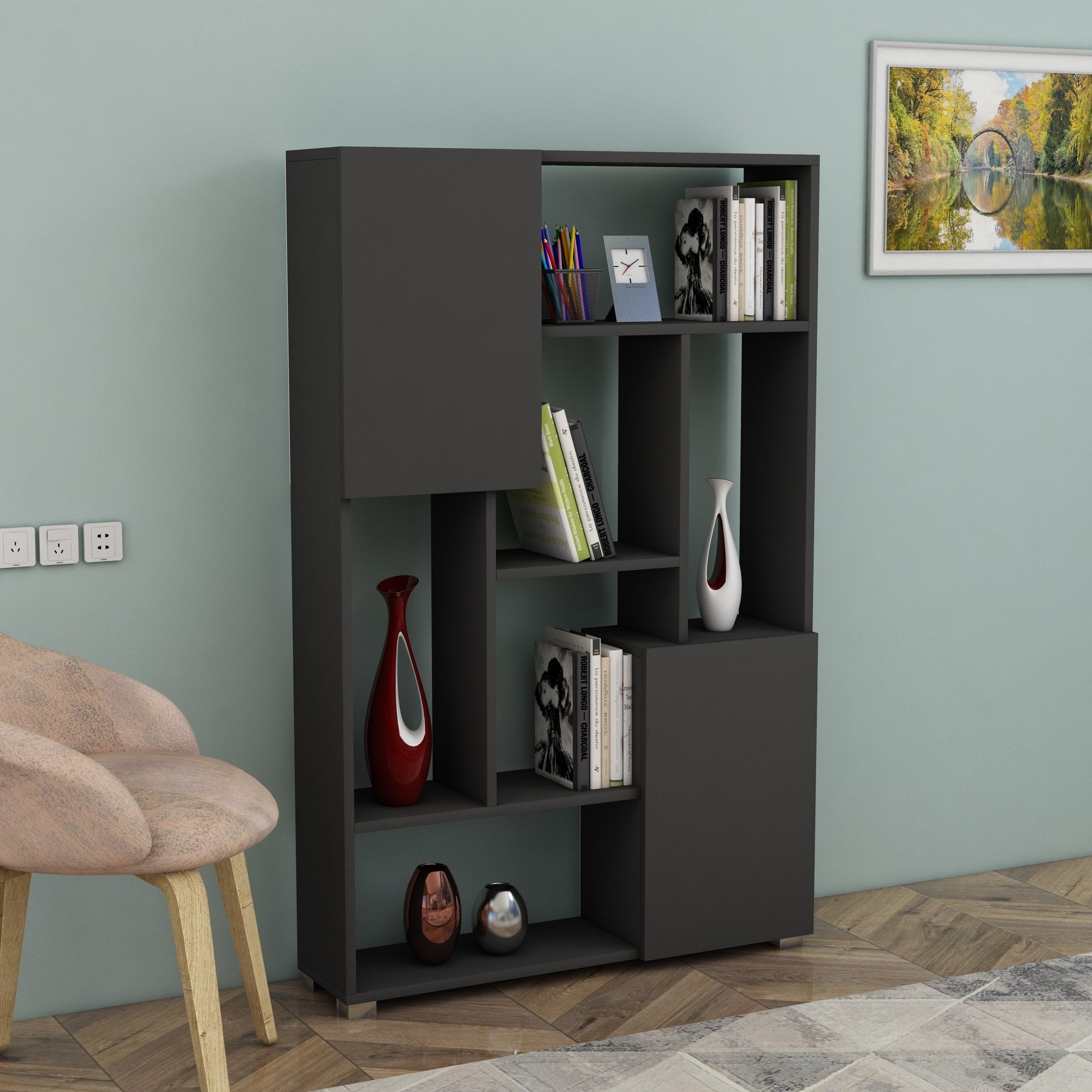 Estante de livros-De More-Antracite