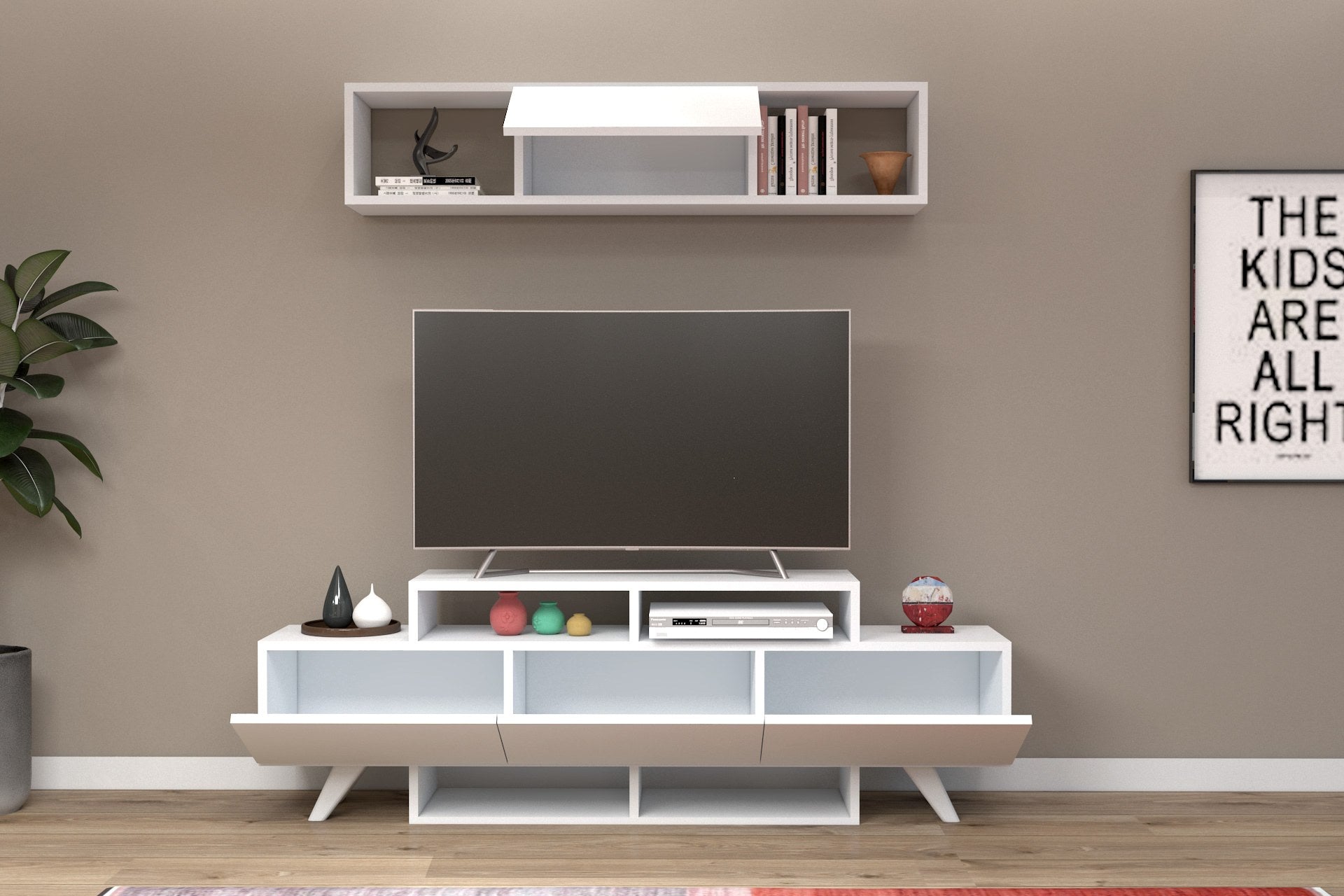 Móvel de TV-Alwin Unit-Branco