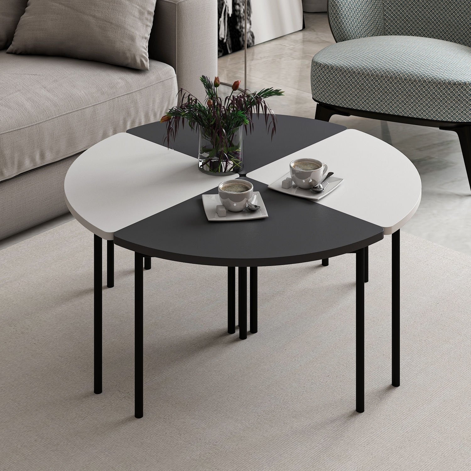 Mesa de Centro-Emma-Branco
Antracite