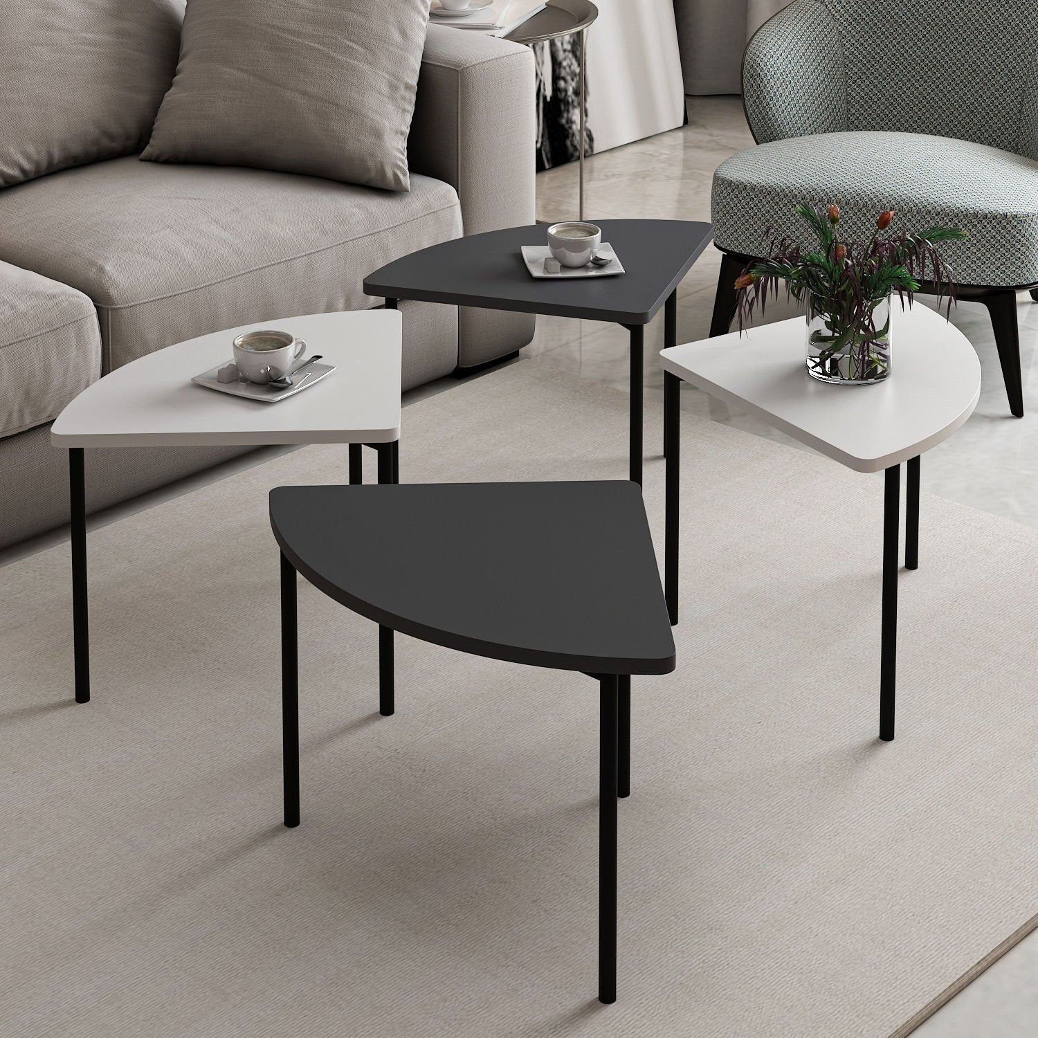 Mesa de Centro-Emma-Branco
Antracite