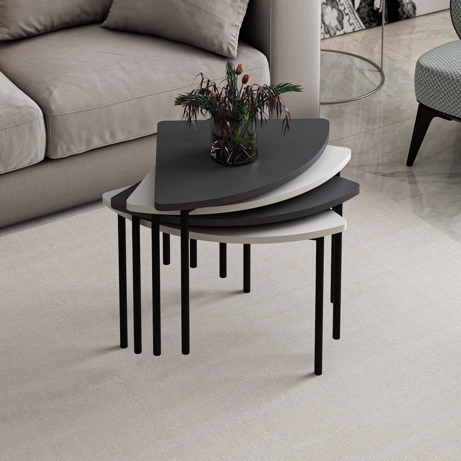 Mesa de Centro-Emma-Branco
Antracite