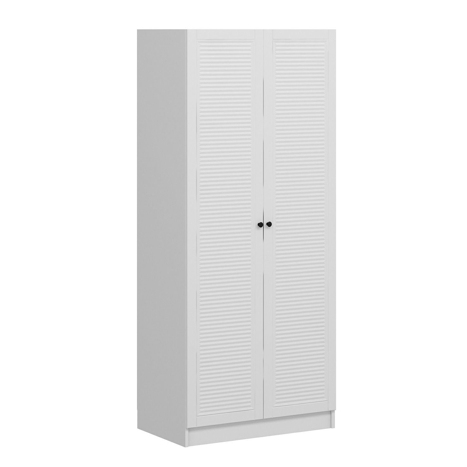 Guarda-roupa – 90 cm x 190 cm x 52 cm – Branco – Painel de partículas revestido a melamina