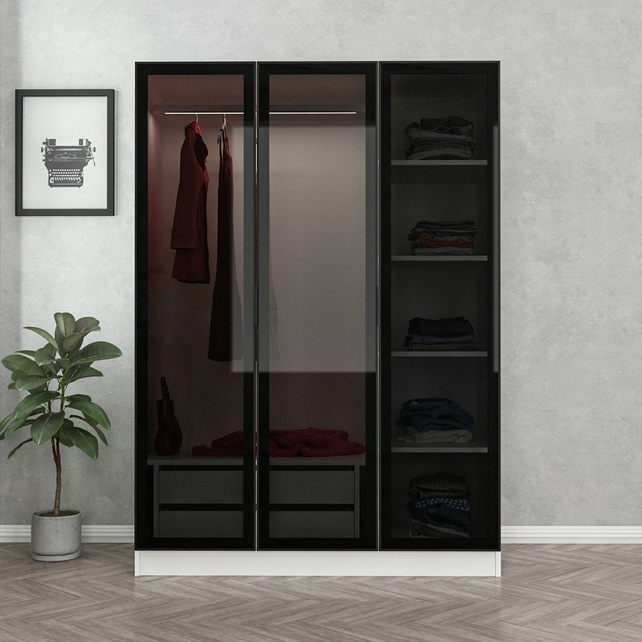 Guarda-roupa-Kale-Branco
Preto
