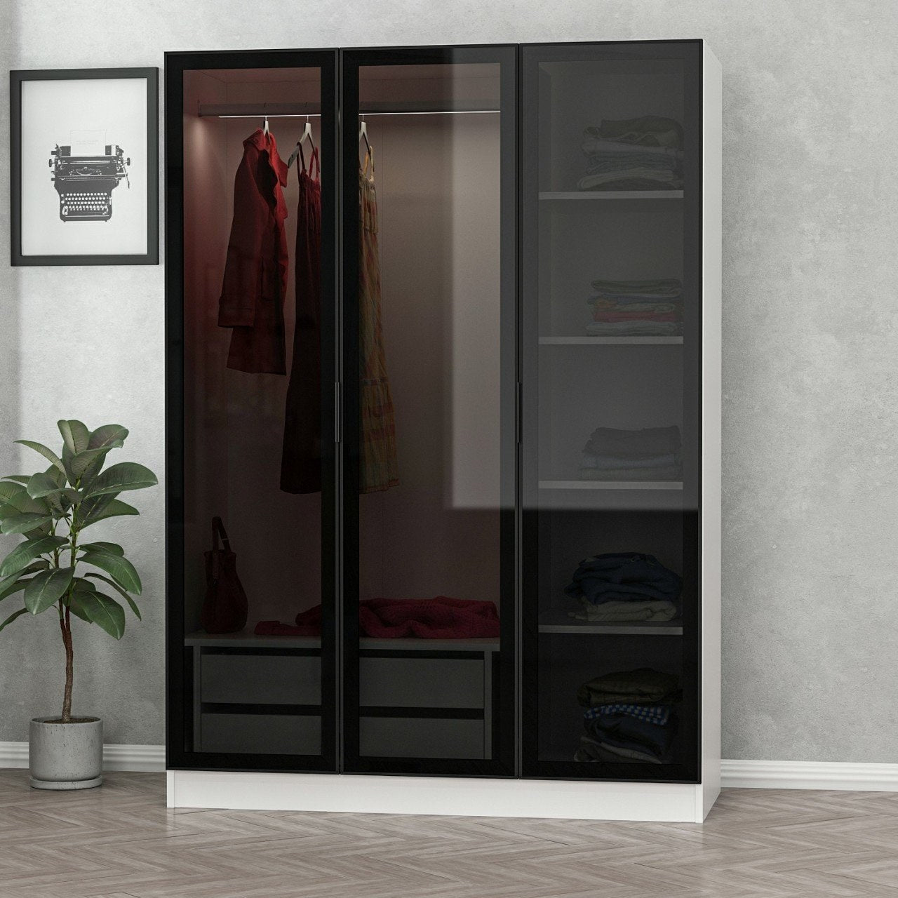 Guarda-roupa-Kale-Branco
Preto