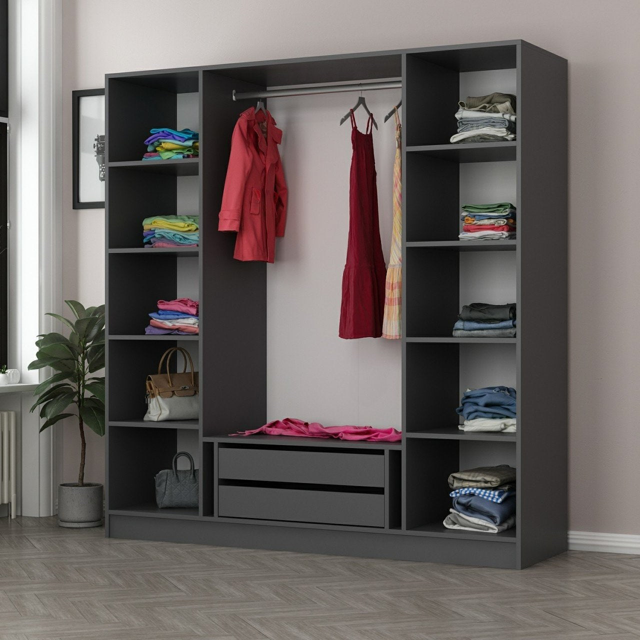 Guarda-roupa-Kale-Antracite
Preto
