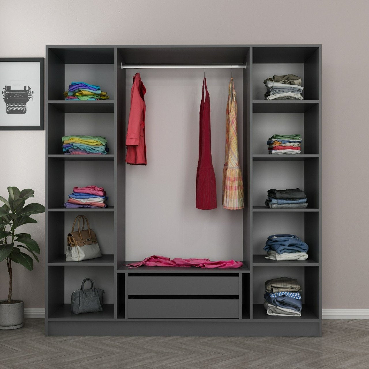 Guarda-roupa-Kale-Antracite
Preto