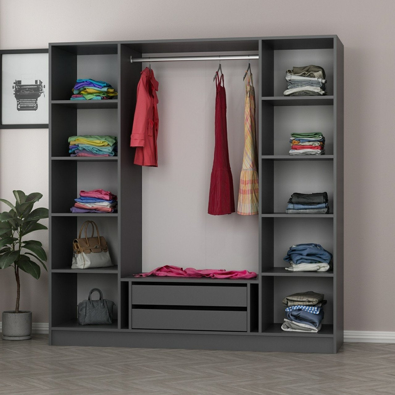 Guarda-roupa-Kale-Antracite
Preto