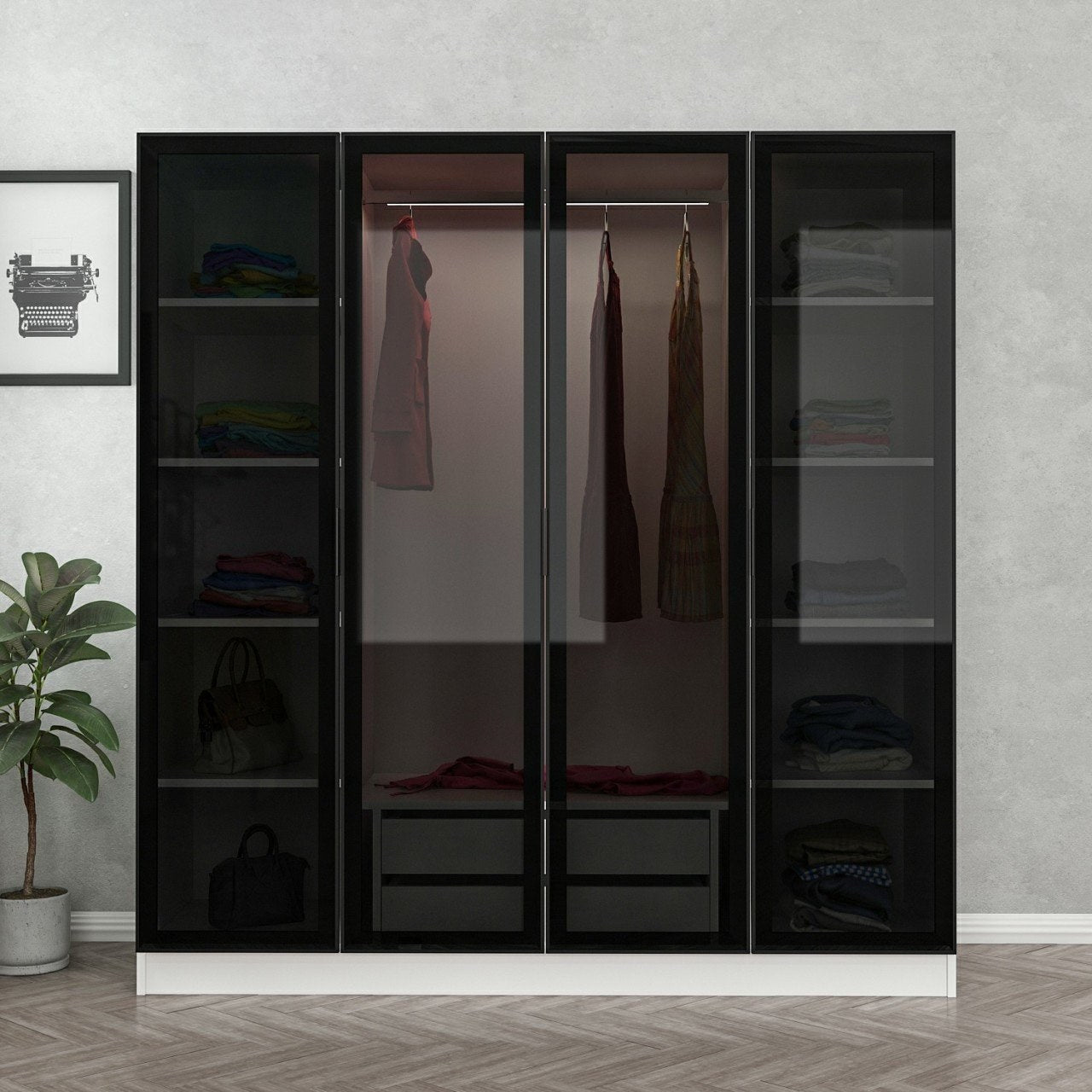 Guarda-roupa-Kale-Branco
Preto