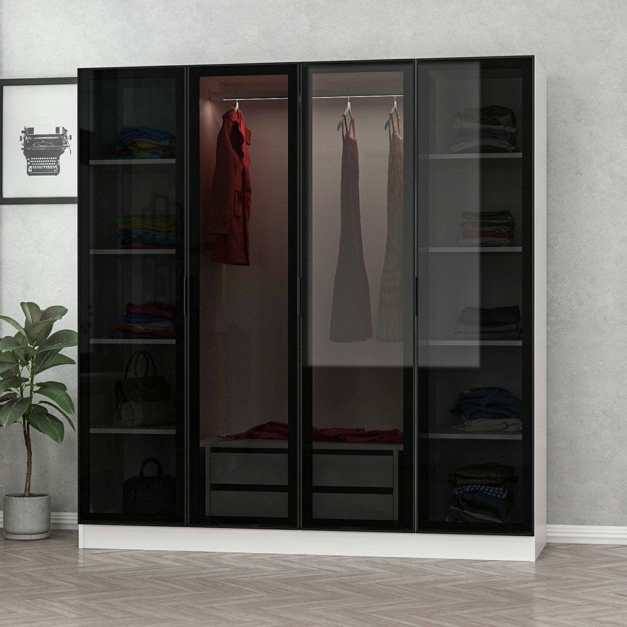 Guarda-roupa-Kale-Branco
Preto