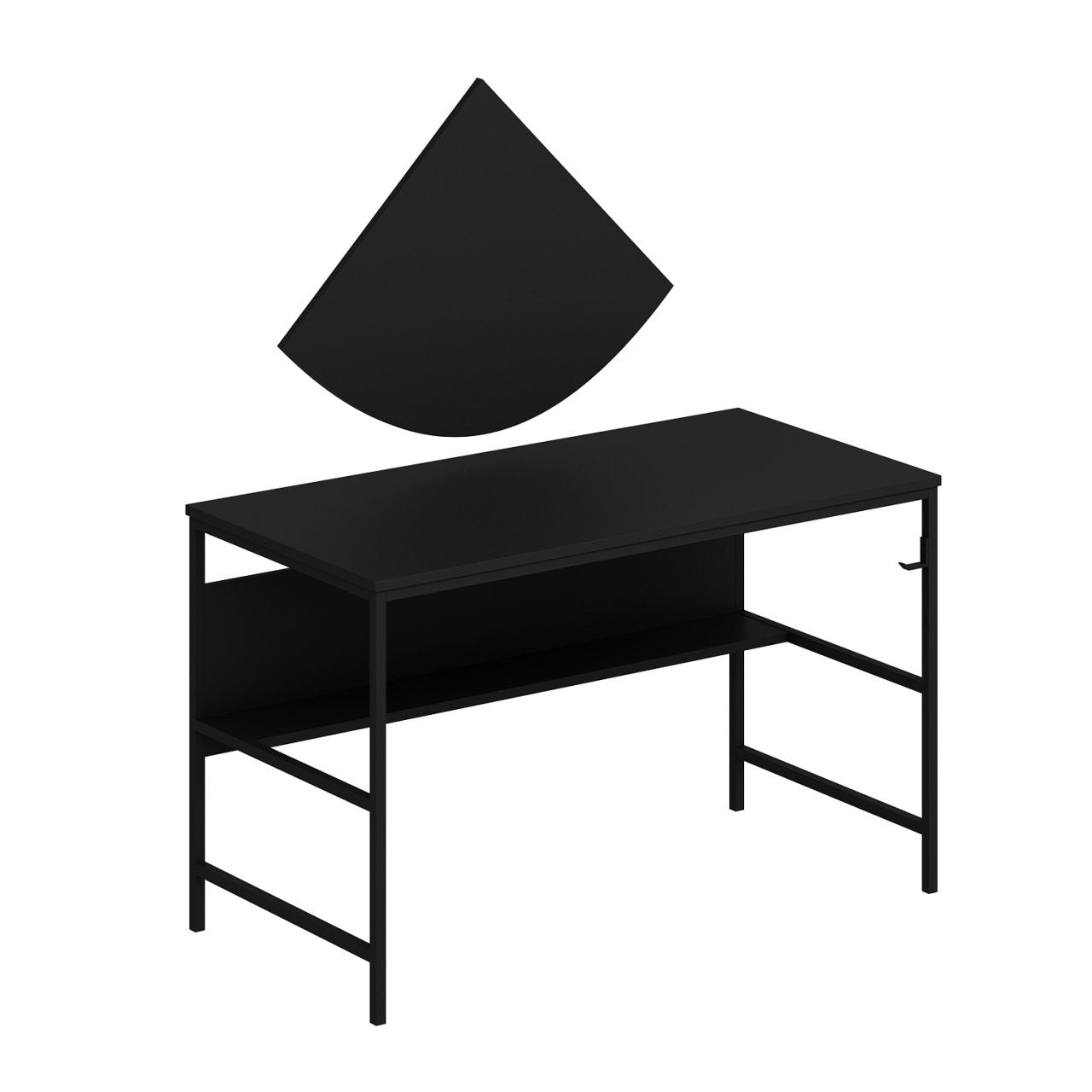 Secretária de Estudo/Escritório-Greta Matte 7041-Preto
