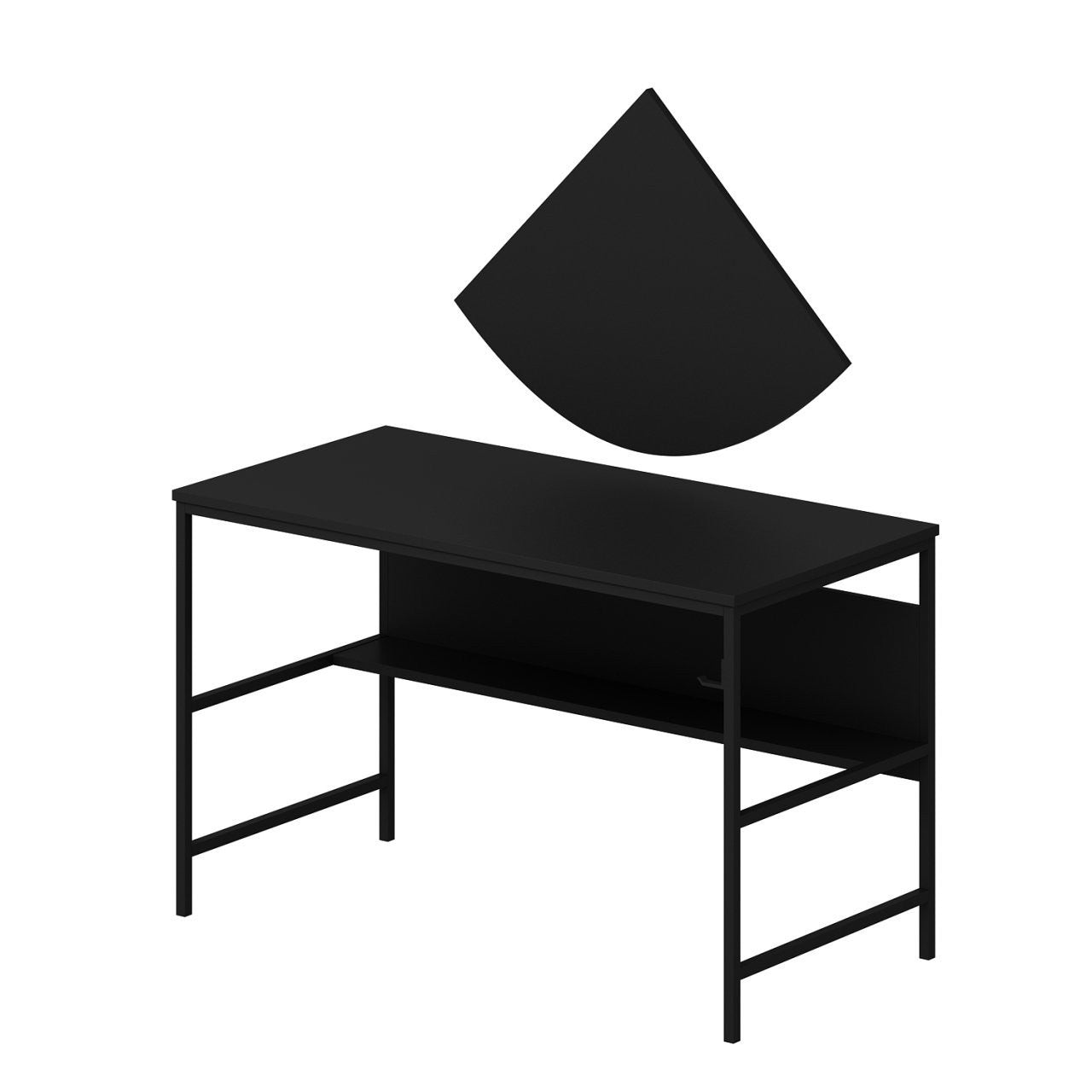 Secretária de Estudo/Escritório-Greta Matte 7041-Preto