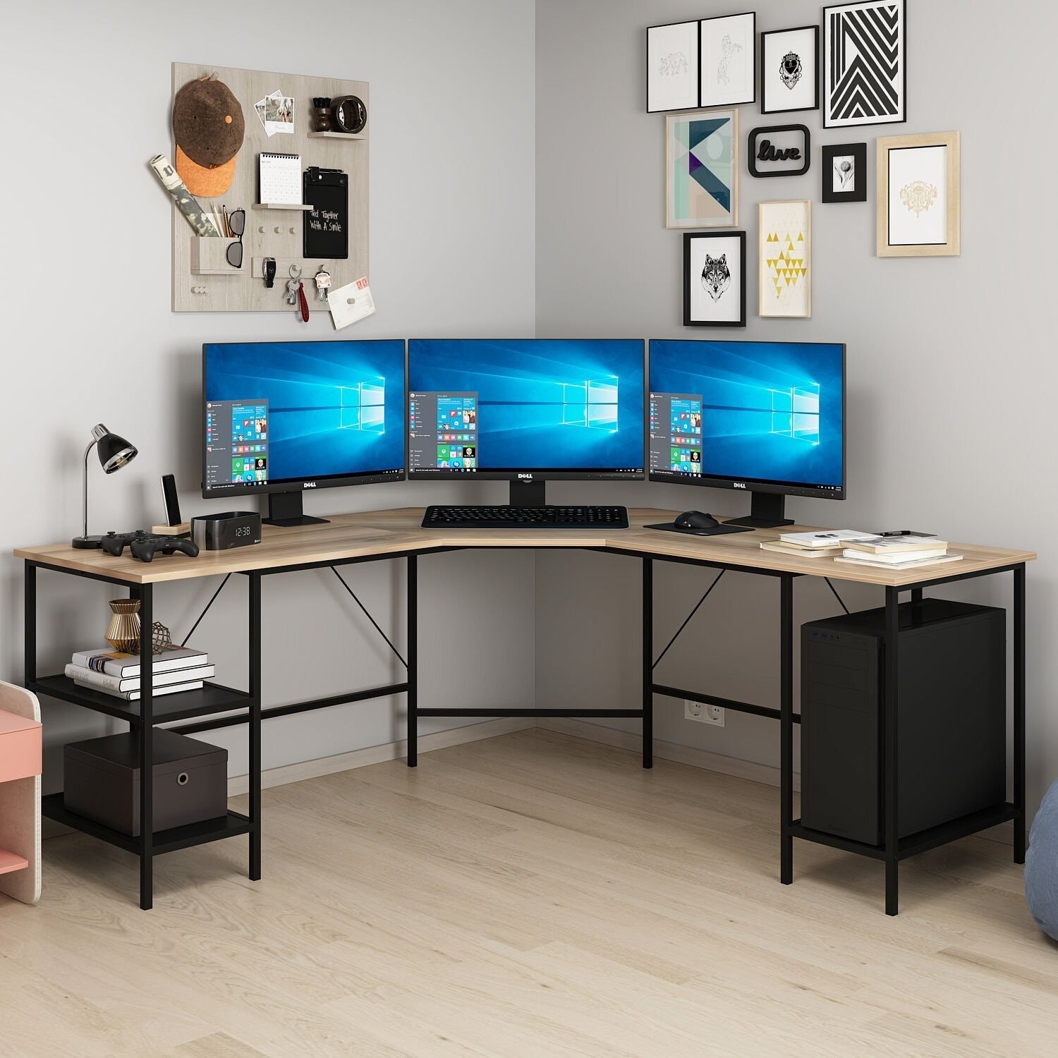 Secretária de estudo – 180 x 60 x 76 cm – Dore – Painel de partículas revestido em melamina