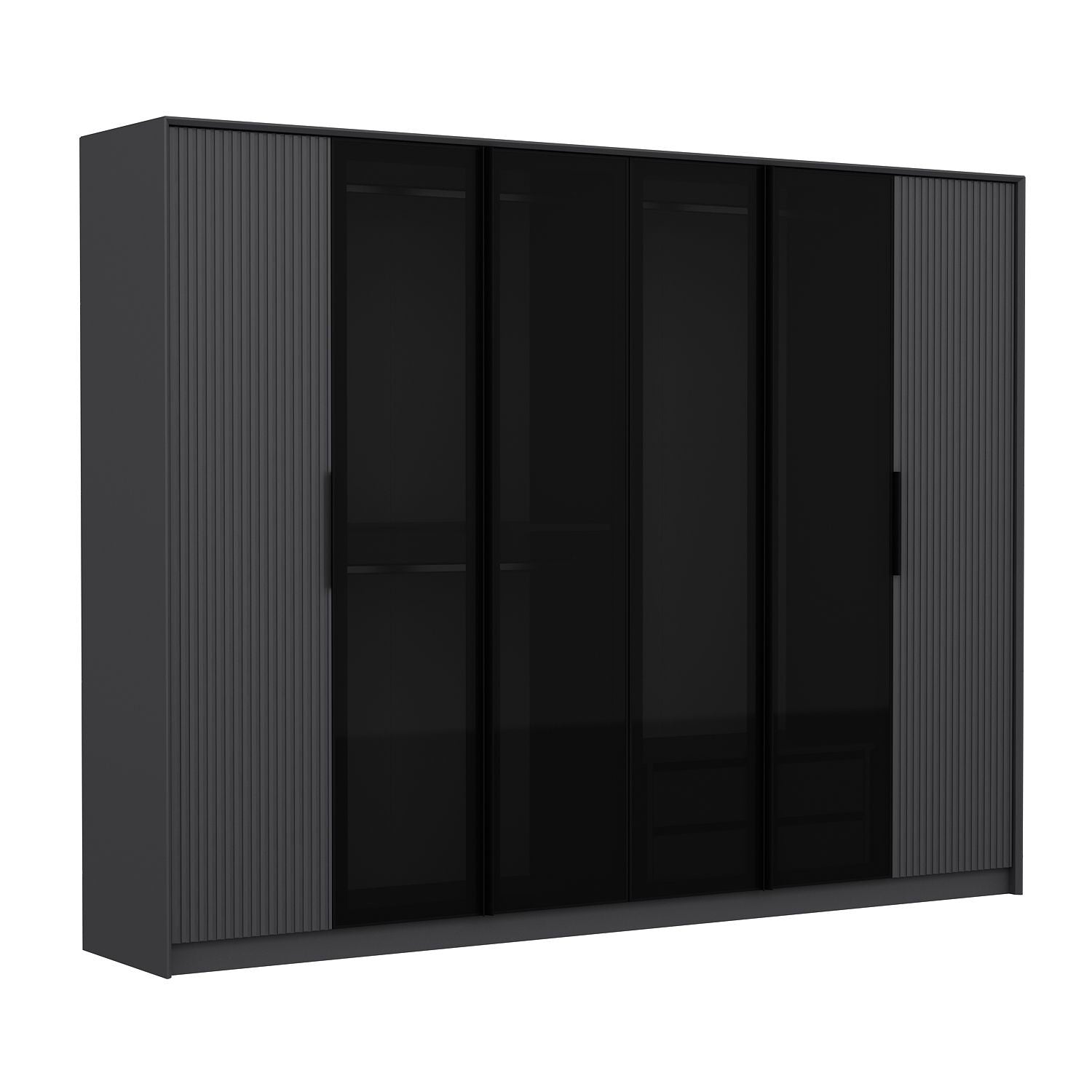 Guarda-roupa de partículas revestido de melamina – 274 cm x 210 cm x 52 cm – Antracite