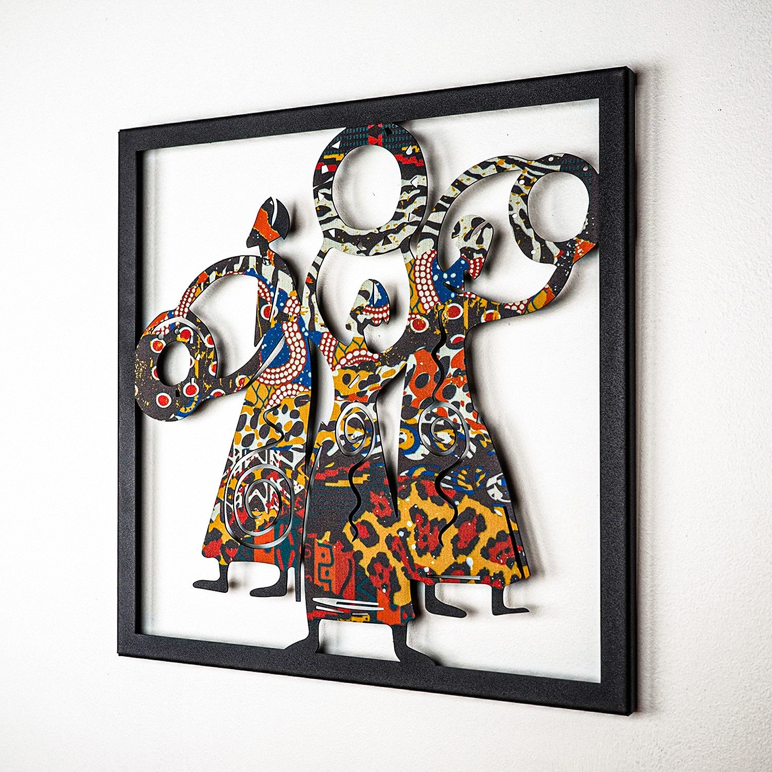 Acessório de parede decorativo de metal preto elegante, 45 x 45 cm, 100% aço (1,5 mm de espessura) | Design durável e elegante para decoração de casa