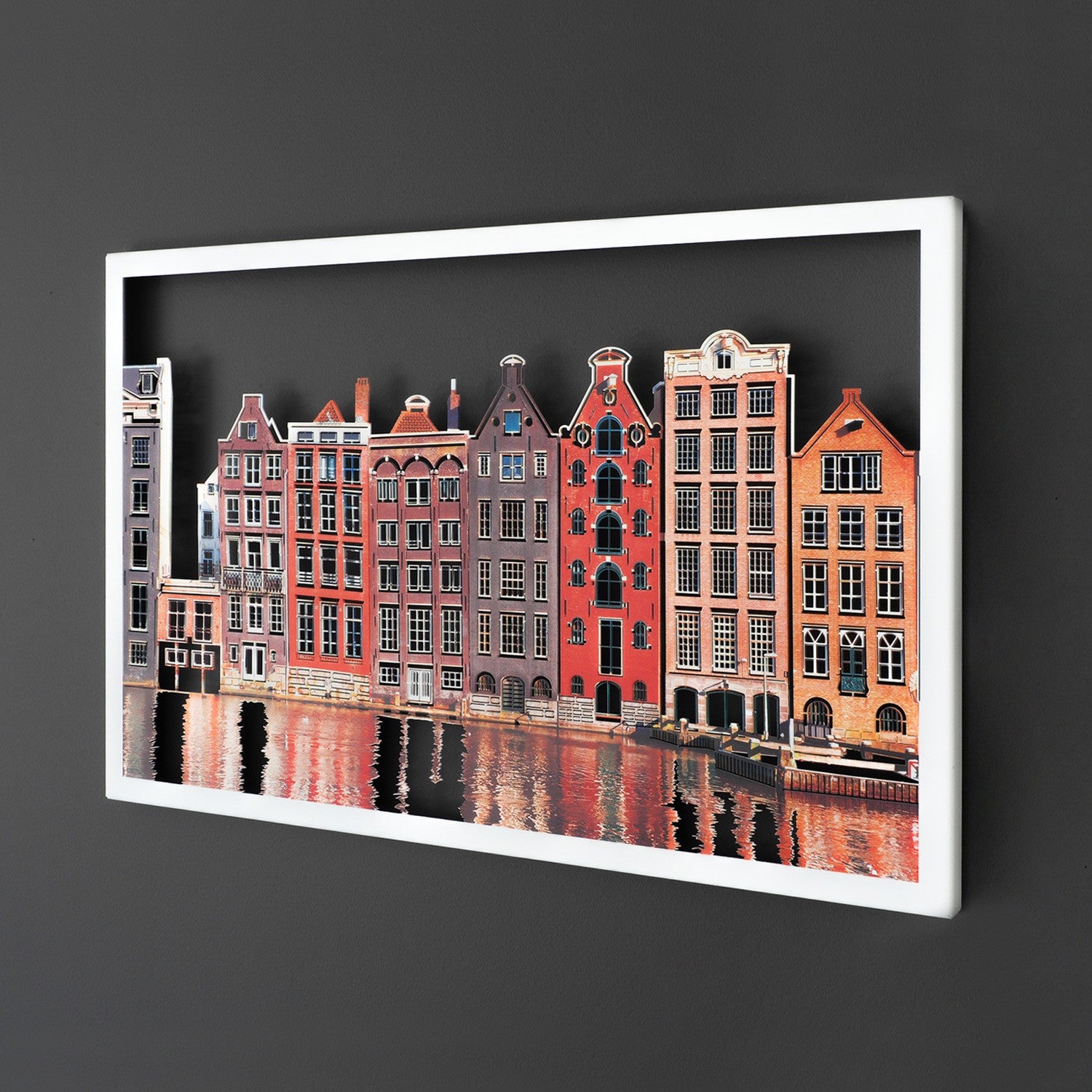 Elegante acessório decorativo de parede em metal branco, 45 x 70 cm | 100% aço, 1,5 mm de espessura | Leve 0,8 kg | Perfeito para decoração moderna de casa