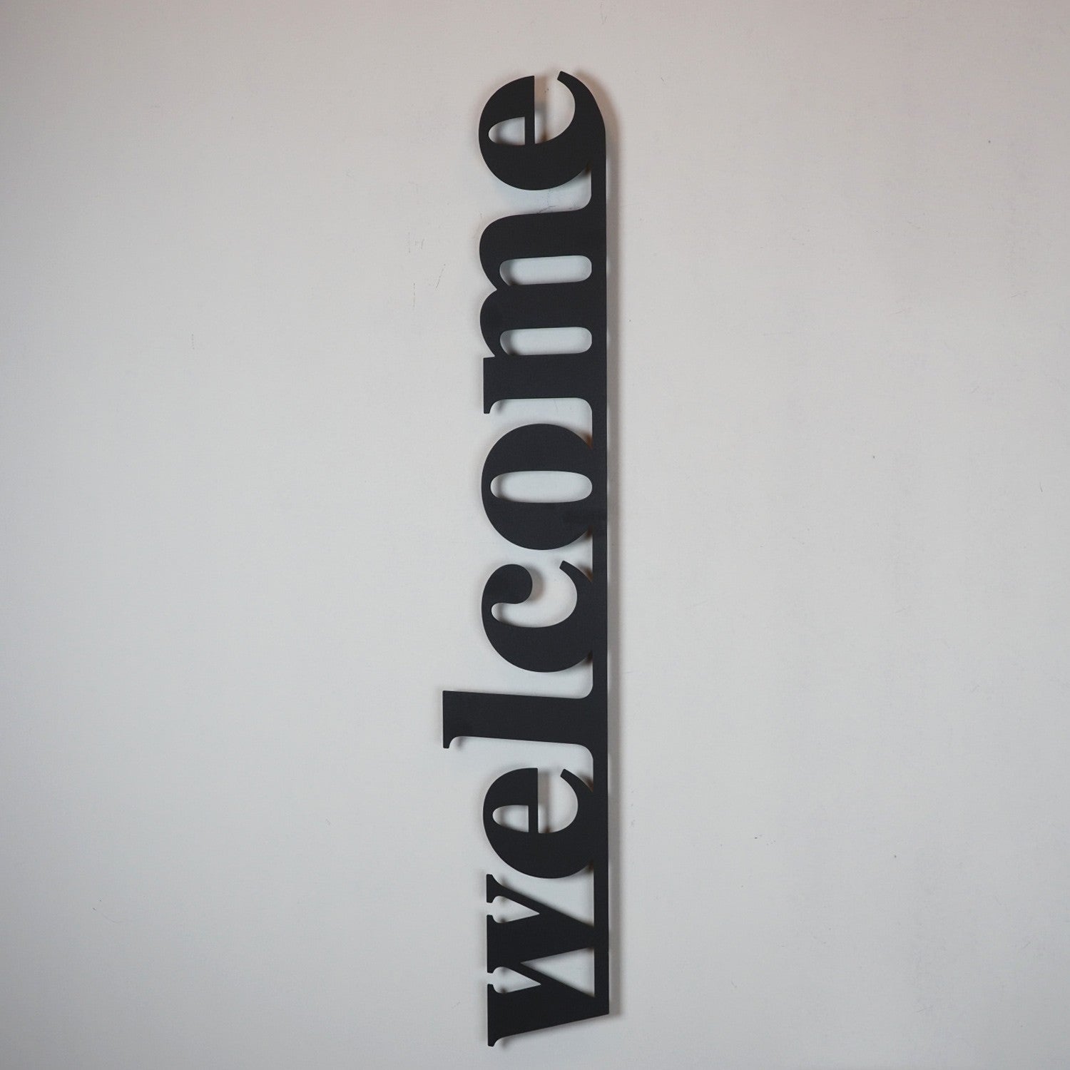 Acessório Decorativo de Parede em Metal Welcome - APT490MS, Preto, 18x98 cm, 100% Aço (1,5 mm)