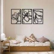 Acessório de parede decorativo de metal preto elegante, 30 x 45 cm | 100% aço, 1,2 mm de espessura | Leve e durável, perfeito para decoração moderna de casa