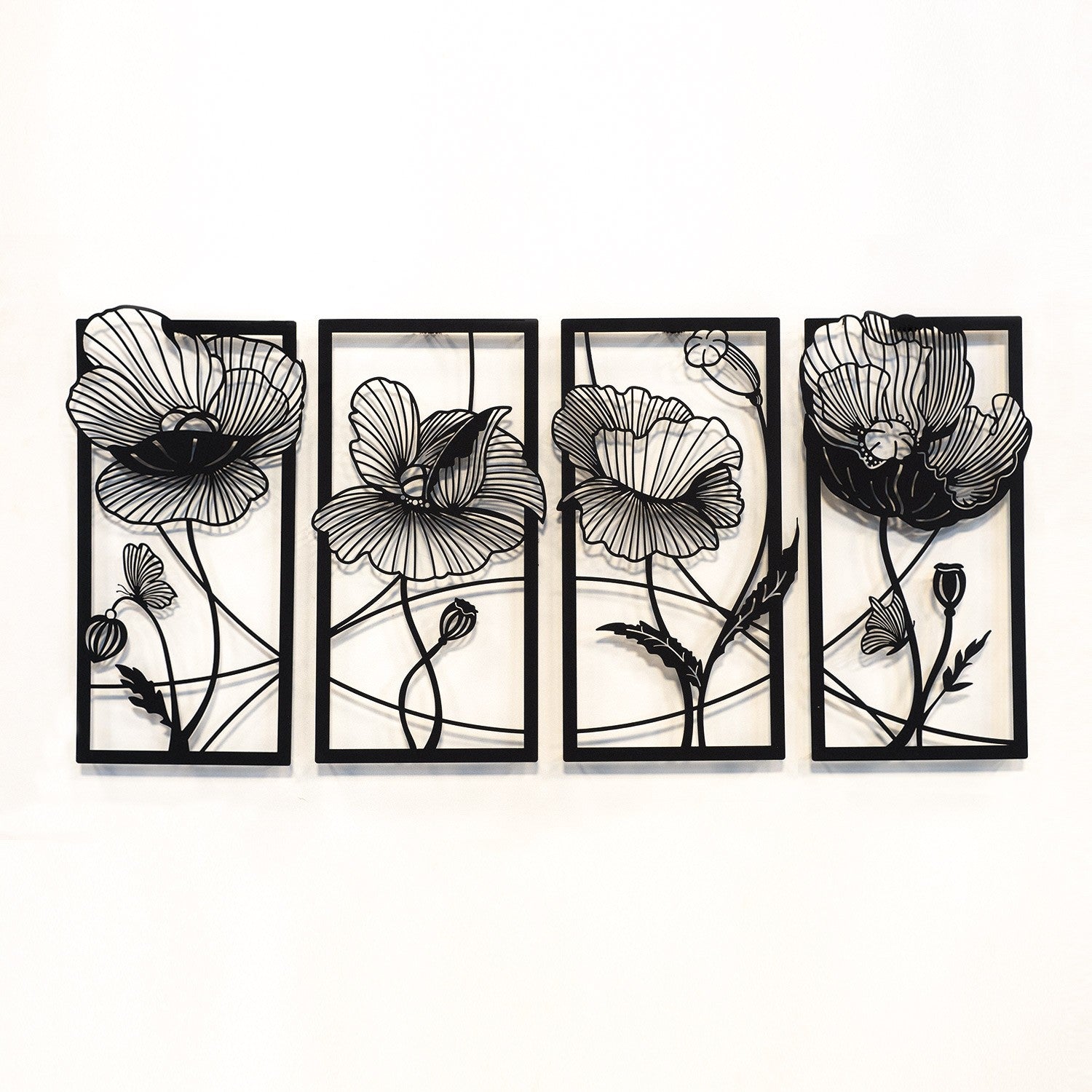 Blossom APT573MS – Acessório Decorativo de Parede em Metal, Preto, 95 x 46 cm (100% Aço, 1,5 mm)