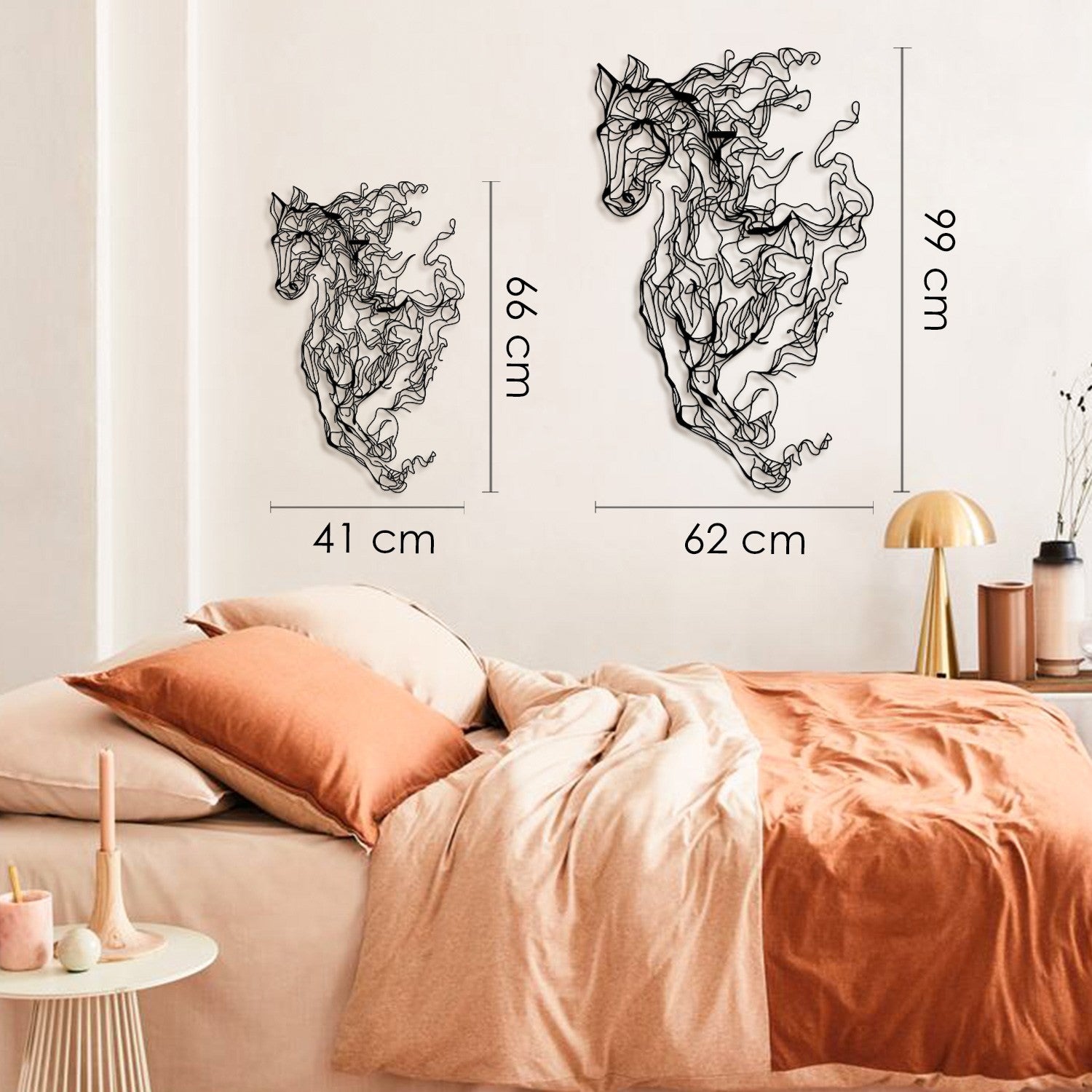Acessório de parede decorativo de metal preto elegante, 41 x 66 cm | 100% aço, 1,2 mm de espessura | Leve 0,6 kg | Perfeito para decoração moderna de casa