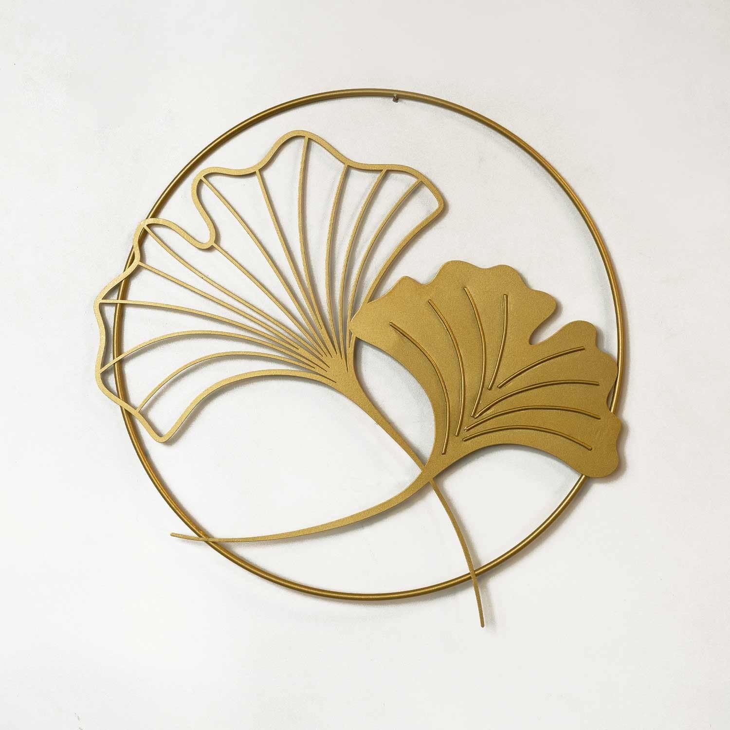 Elegante acessório decorativo de parede em metal dourado, 49 x 49 cm | 100% aço, 2 mm de espessura | Leve (0,5 kg) | Perfeito para decoração moderna de casa
