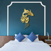 Carpa Koi APT748 L – Acessório Decorativo de Parede em Metal, Dourado, 58x87 cm, 1,1 kg (Aço 100% 1,2 mm)