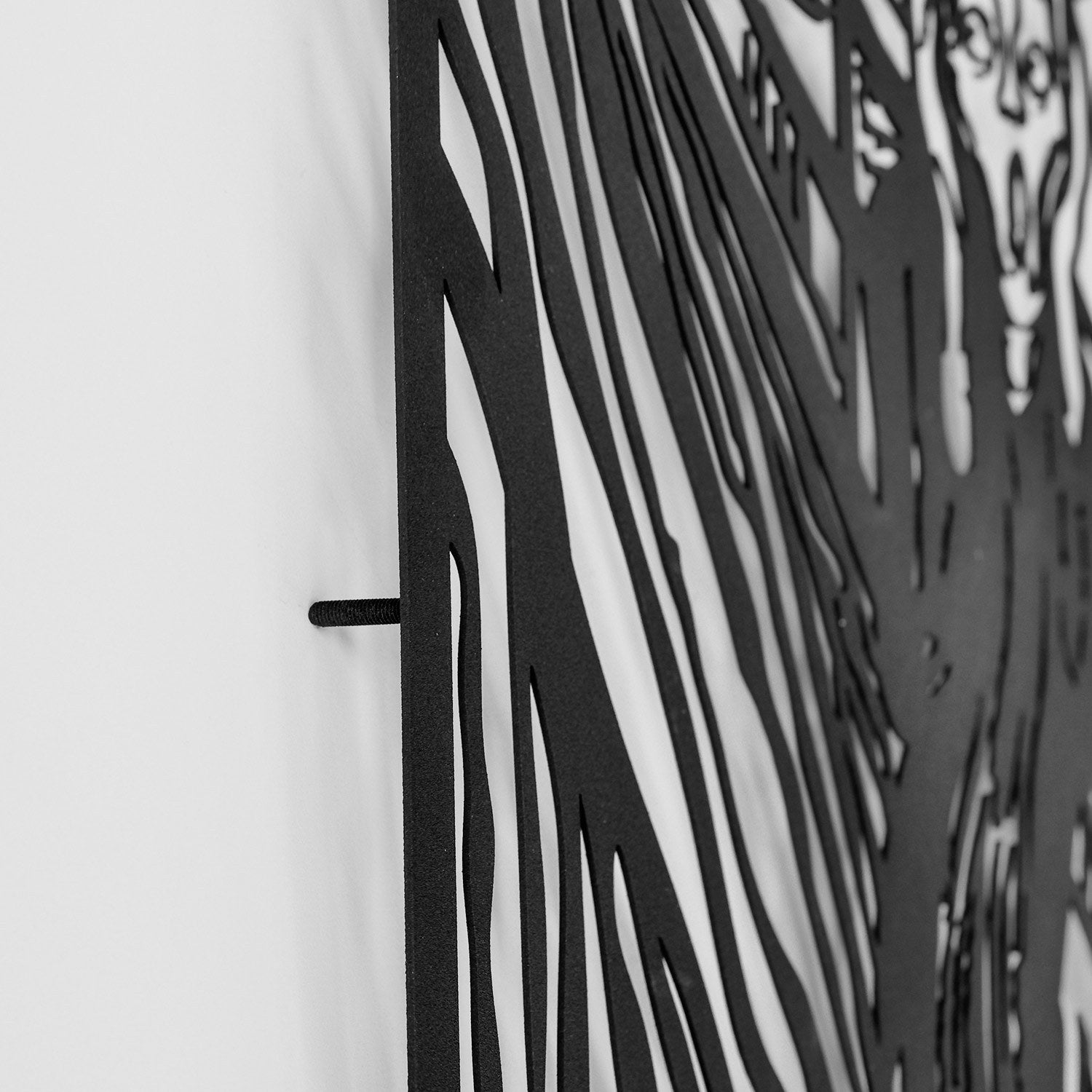 Acessório de parede decorativo de metal preto elegante, 44 x 56 cm | 100% aço, 1,2 mm de espessura | Design durável e elegante para decoração de casa