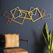 Acessório Decorativo de Parede em Metal — 100% Aço, 45x116 cm — Ouro, Prata e Cobre
