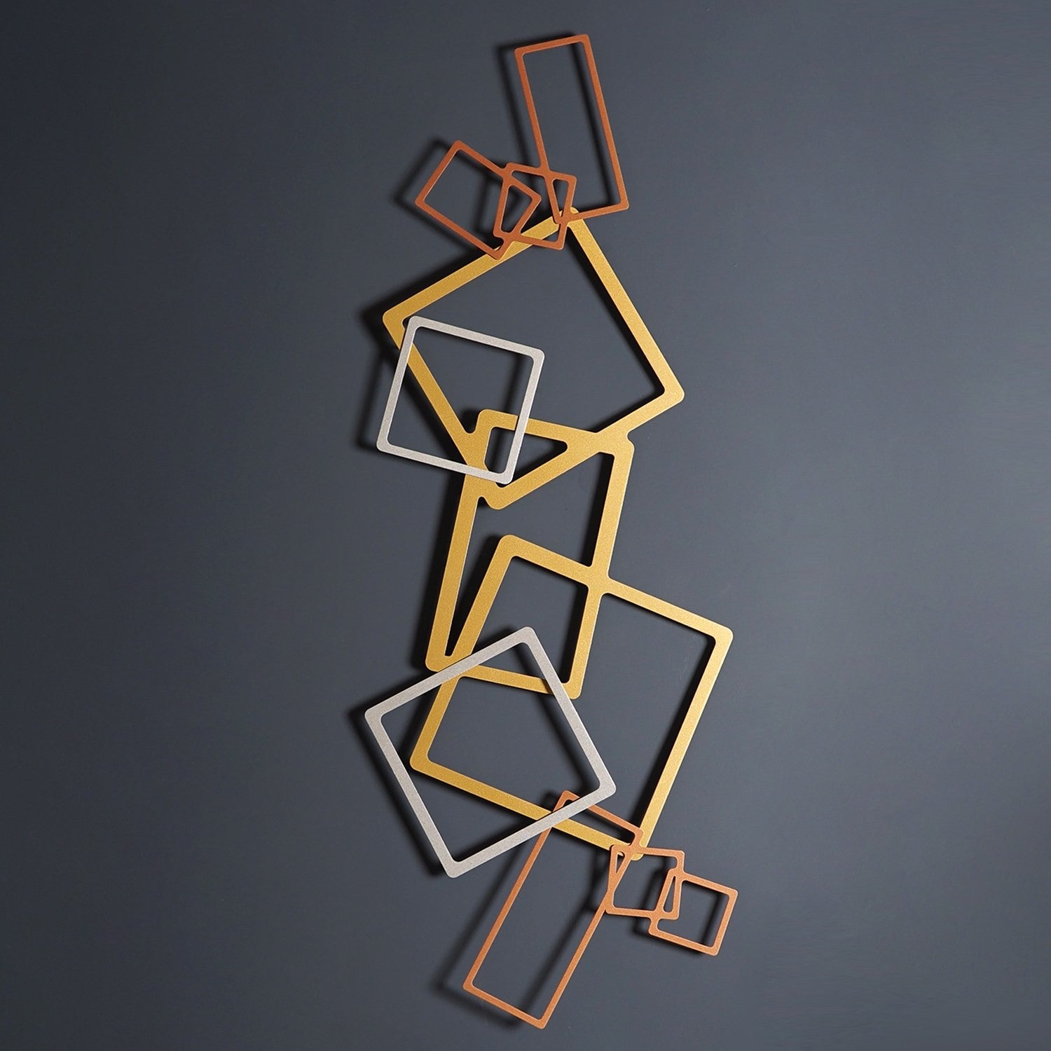 Acessório Decorativo de Parede em Metal — 100% Aço, 45x116 cm — Ouro, Prata e Cobre