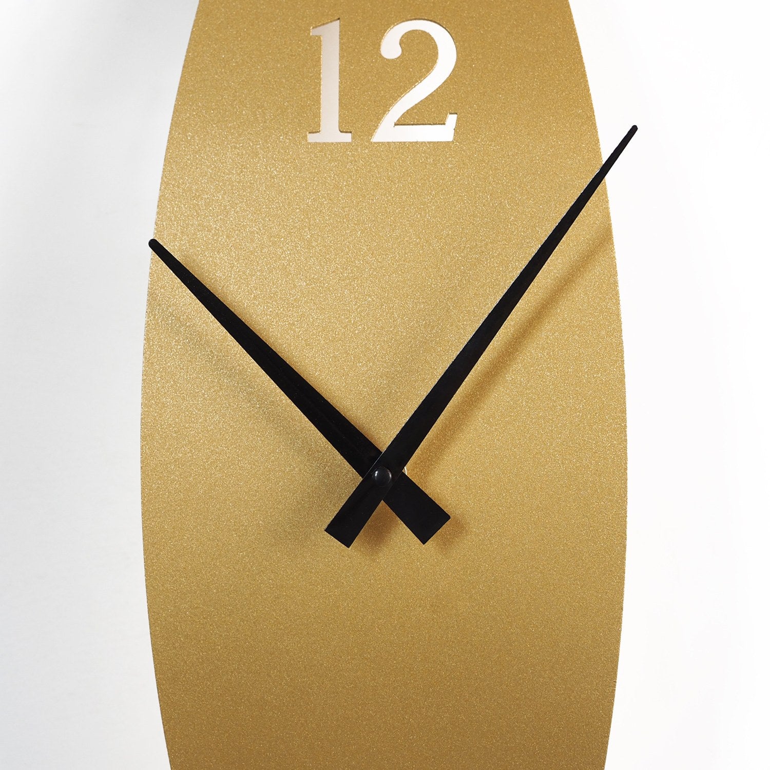Relógio de Parede Decorativo em Metal Dourado (100% Aço), Silencioso, 15x46 cm – APS137MAA