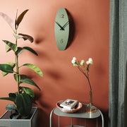 Relógio de Parede Decorativo em Aço Verde APS137MGS — Mecanismo Silencioso, 15 x 46 cm