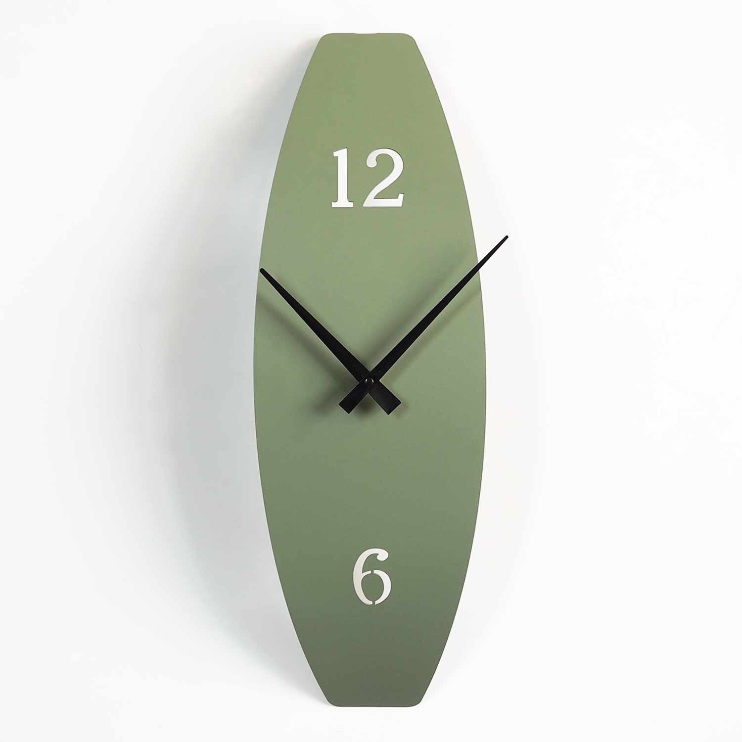 Relógio de Parede Decorativo em Aço Verde APS137MGS — Mecanismo Silencioso, 15 x 46 cm