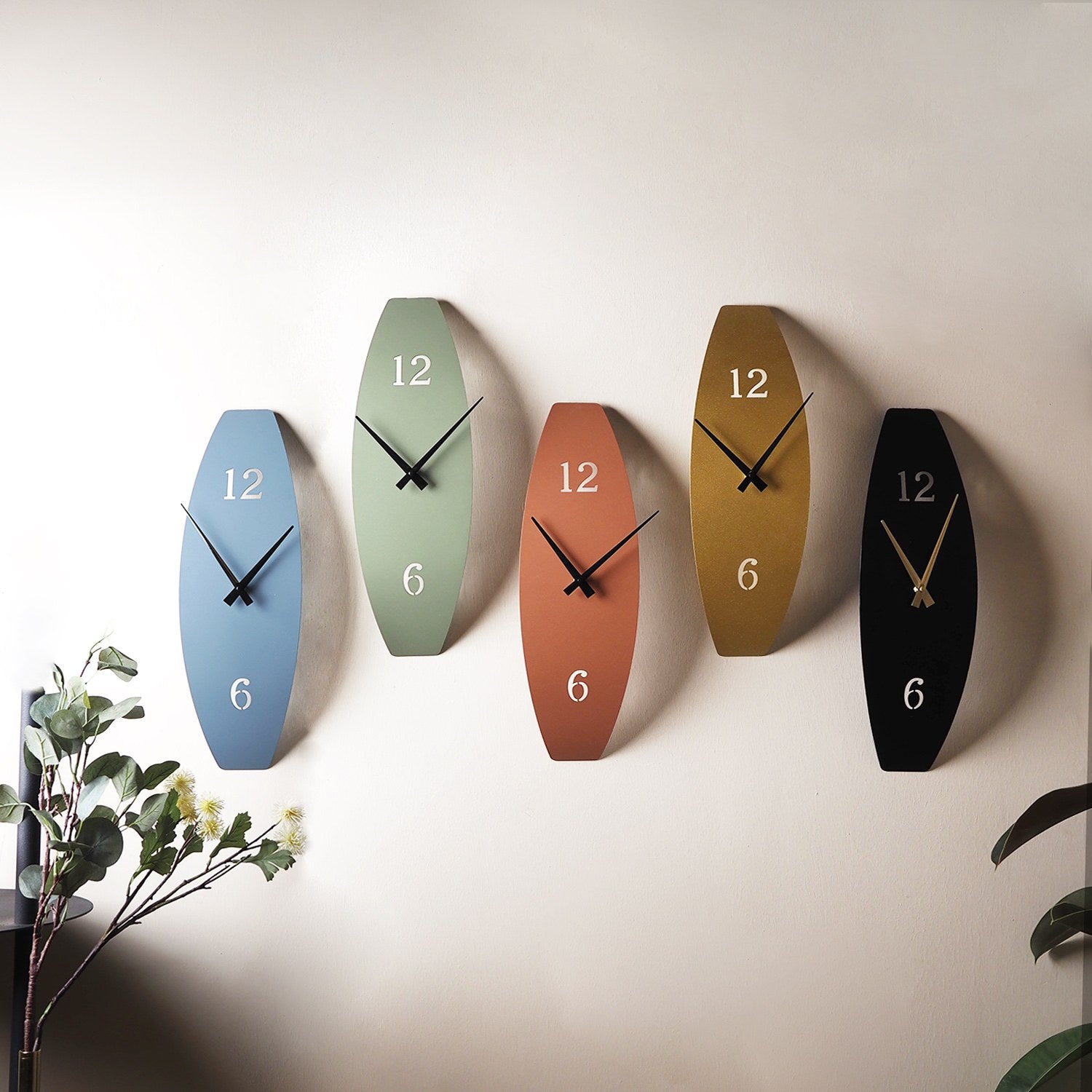 Relógio de Parede Decorativo em Aço Verde APS137MGS — Mecanismo Silencioso, 15 x 46 cm