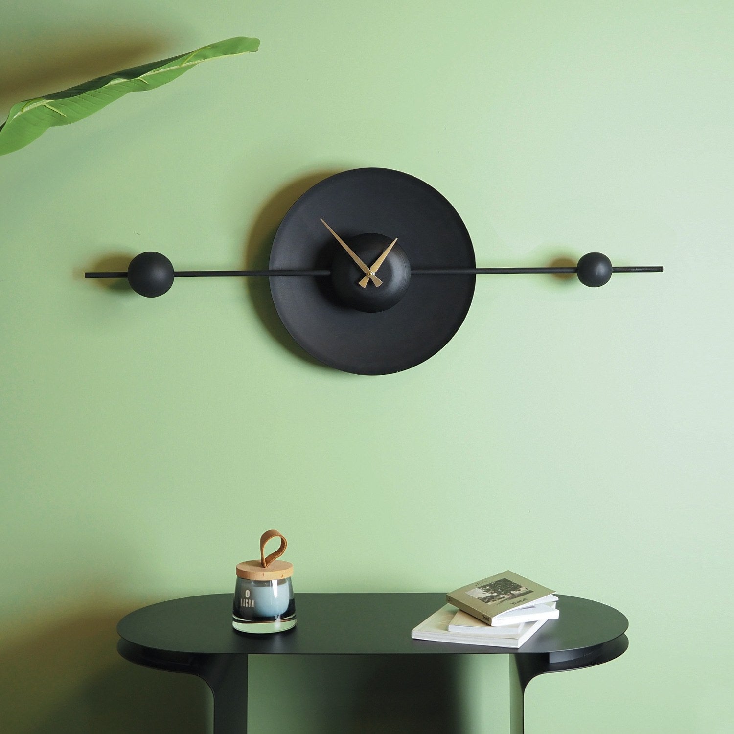 Relógio de Parede Decorativo em Aço Preto 36 x 99 cm – Mecanismo Silencioso de Varredura Contínua | APS138LSS