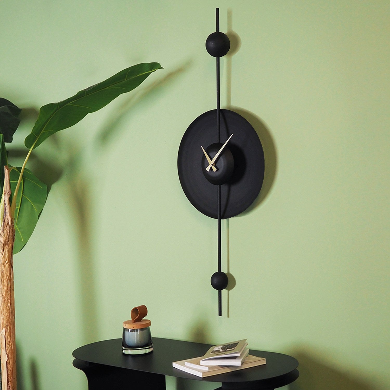 Relógio de Parede Decorativo em Aço Preto 36 x 99 cm – Mecanismo Silencioso de Varredura Contínua | APS138LSS