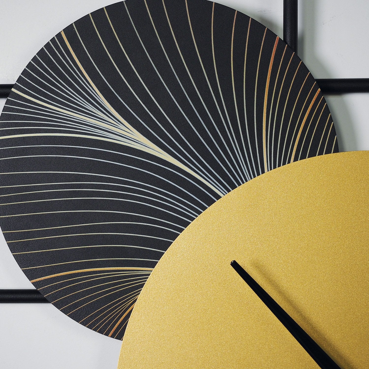 Relógio de Parede Decorativo em Aço 100% – Dourado e Preto, 36x99 cm, Mecanismo Silencioso (APS139LCA)