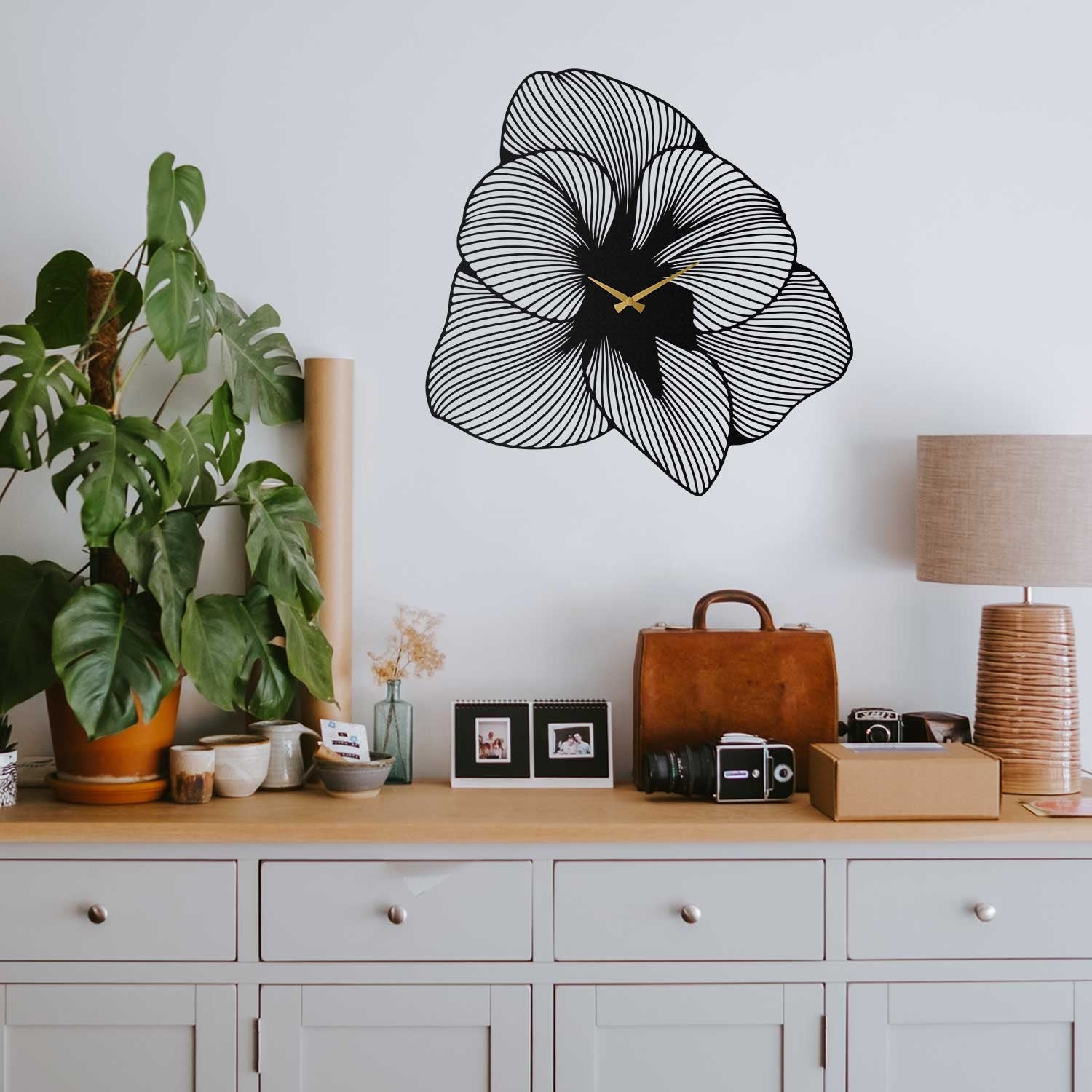 Relógio de parede decorativo em metal – 70 x 70 cm – preto – 100% aço