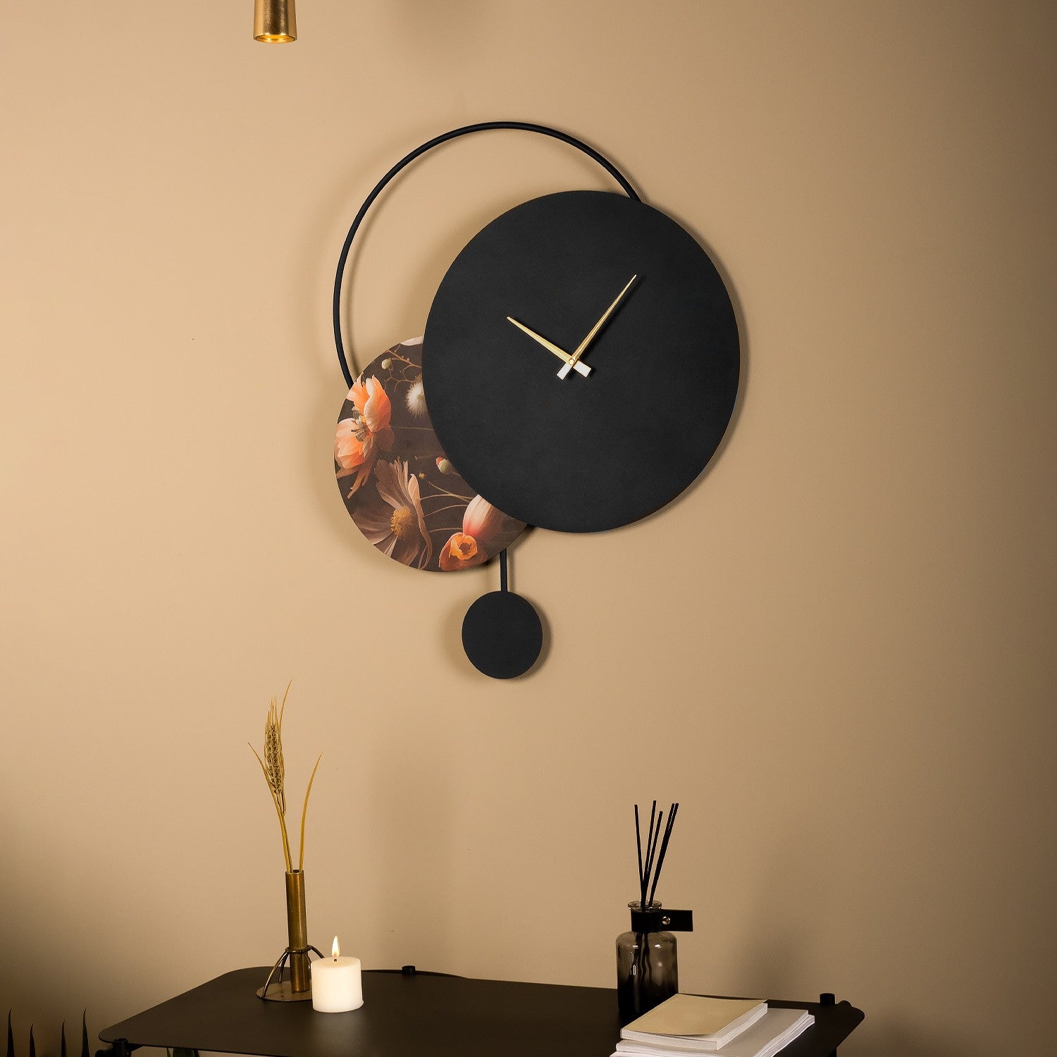 Relógio de Parede Decorativo em Metal Floransa APS145, Multicolor, 54 x 69 cm, Aço 100%