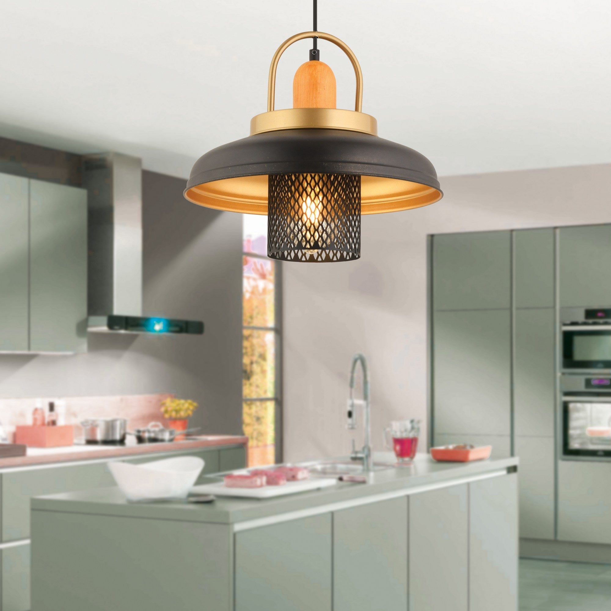 Candeeiro de Teto  - YM - 4 - Preto