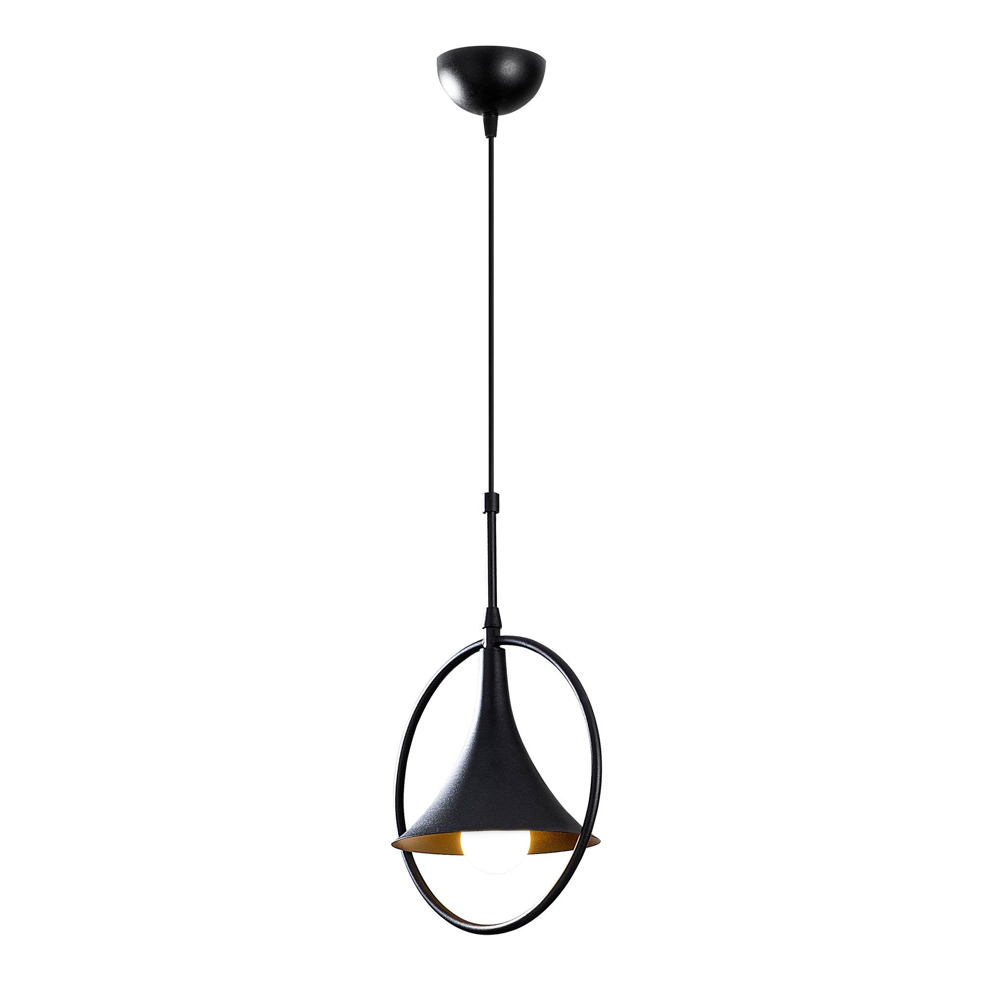 Candeeiro de Teto Industrial Escandinavo, Corpo em Metal Preto, 28 x 20 cm, Altura 136 cm, Ajustável, E27 Máx. 40 W, Iluminação Elegante para Espaços Modernos