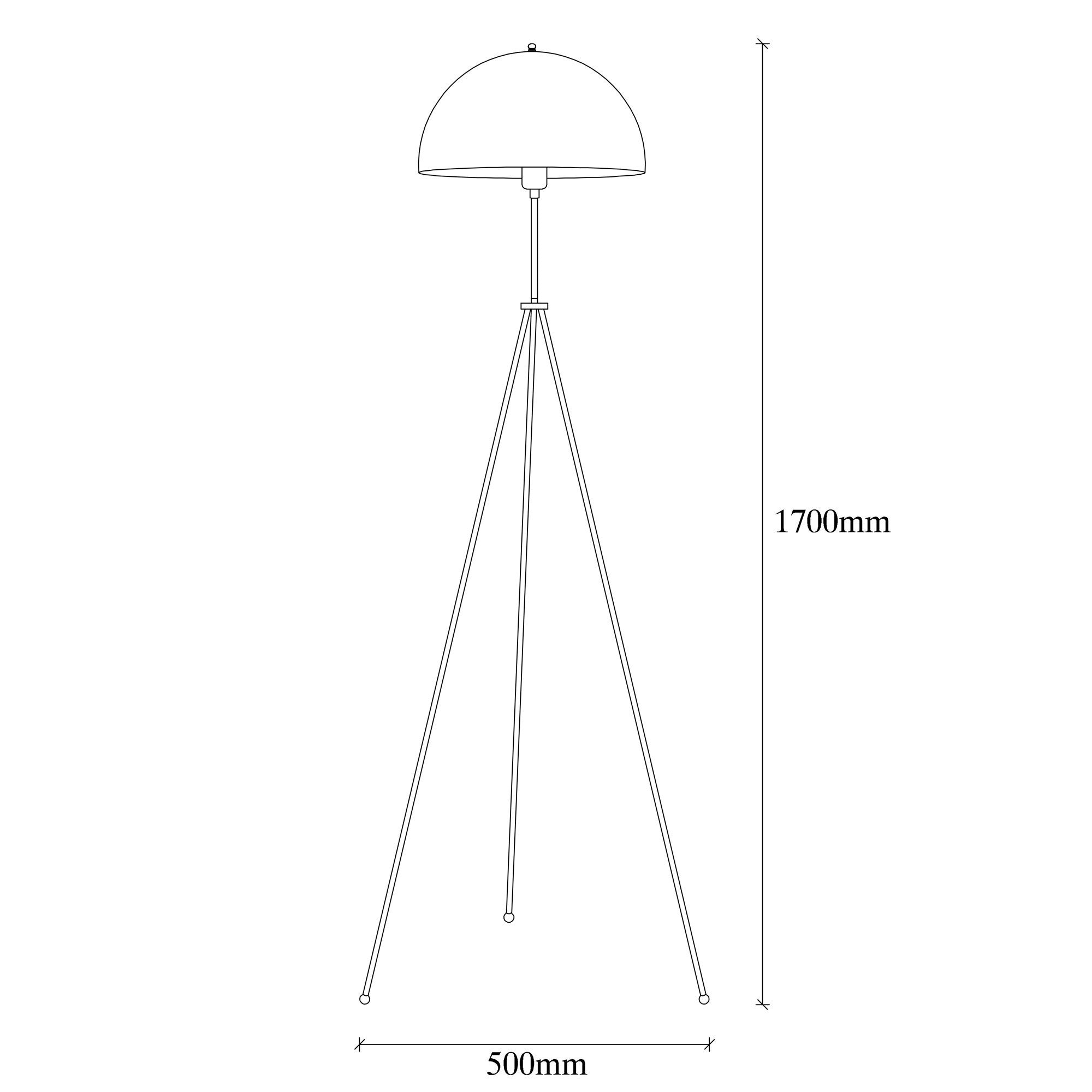 Candeeiro de Pé Glamourosa, Corpo em Metal, 50 x 50 cm, Altura: 170 cm, Dourado e Preto, E27 máx. 40 W, Cabo de 200 cm, IP20 | Iluminação Elegante para Espaços Modernos