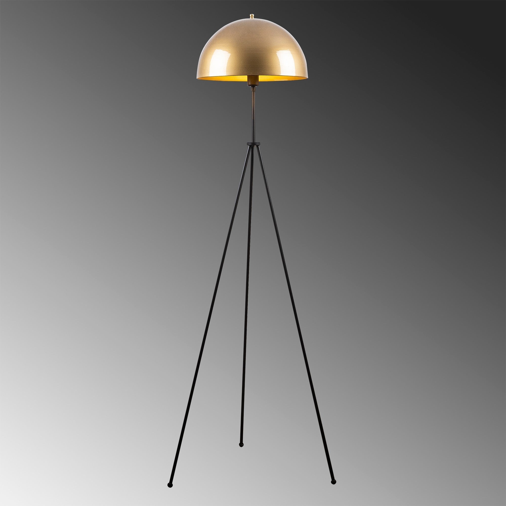 Candeeiro de Pé Glamourosa, Corpo em Metal, 50 x 50 cm, Altura: 170 cm, Dourado e Preto, E27 máx. 40 W, Cabo de 200 cm, IP20 | Iluminação Elegante para Espaços Modernos