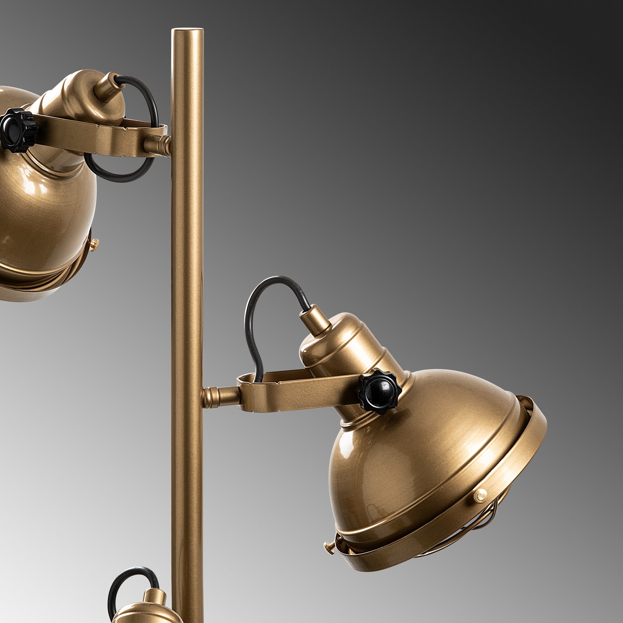 Candeeiro de Pé Elegante Dourada, Corpo em Metal, 37 x 37 x 162 cm | Base Ø30, Cabo de 250 cm, Interruptor Liga/Desliga | Iluminação Elegante para Decoração Moderna, IP20
