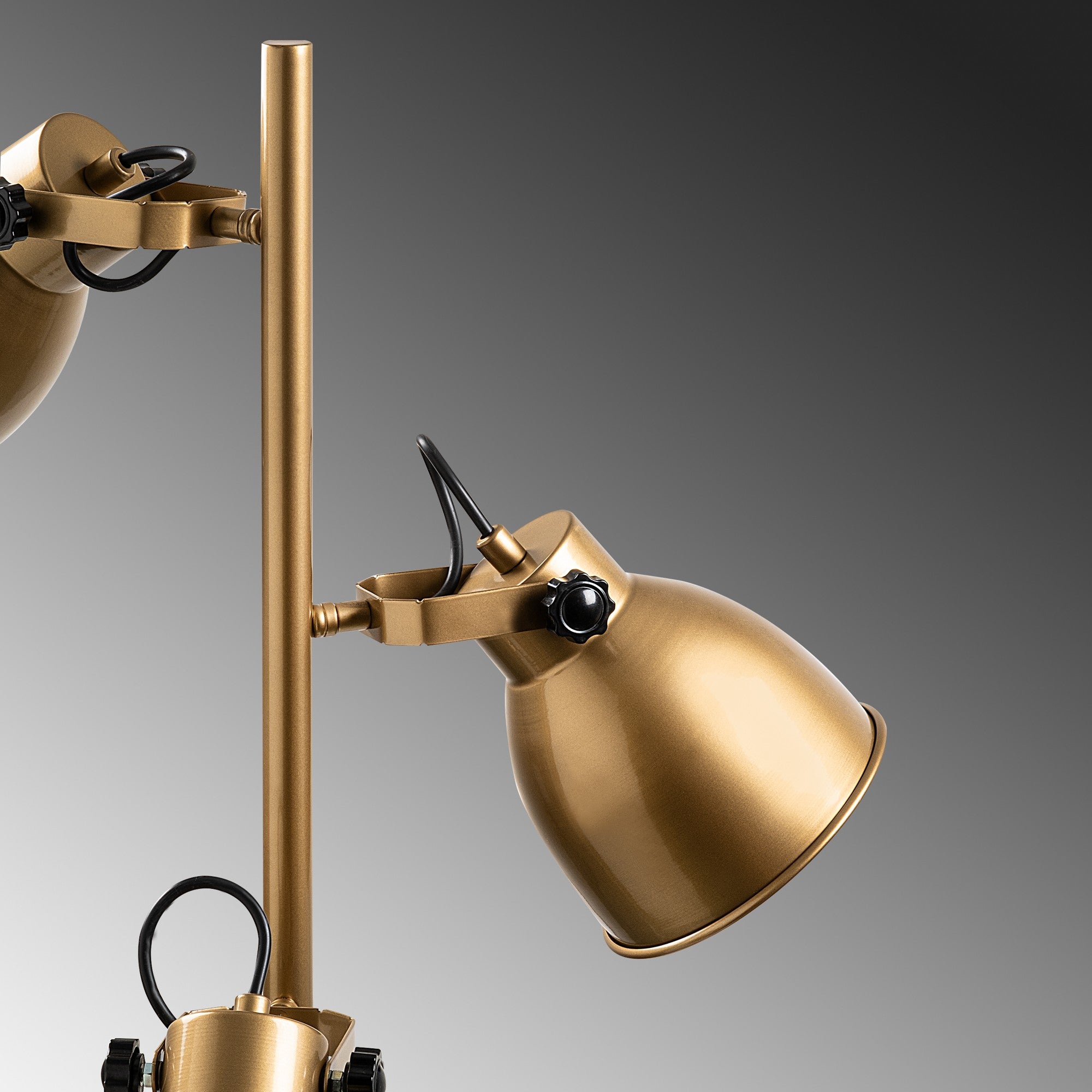 Candeeiro de Pé Elegante Dourada, Corpo em Metal, 37 x 37 x 162 cm | Abajur de Ø16 cm, Cabo de 250 cm, Interruptor Liga/Desliga | Iluminação Elegante para Decoração Moderna, IP20