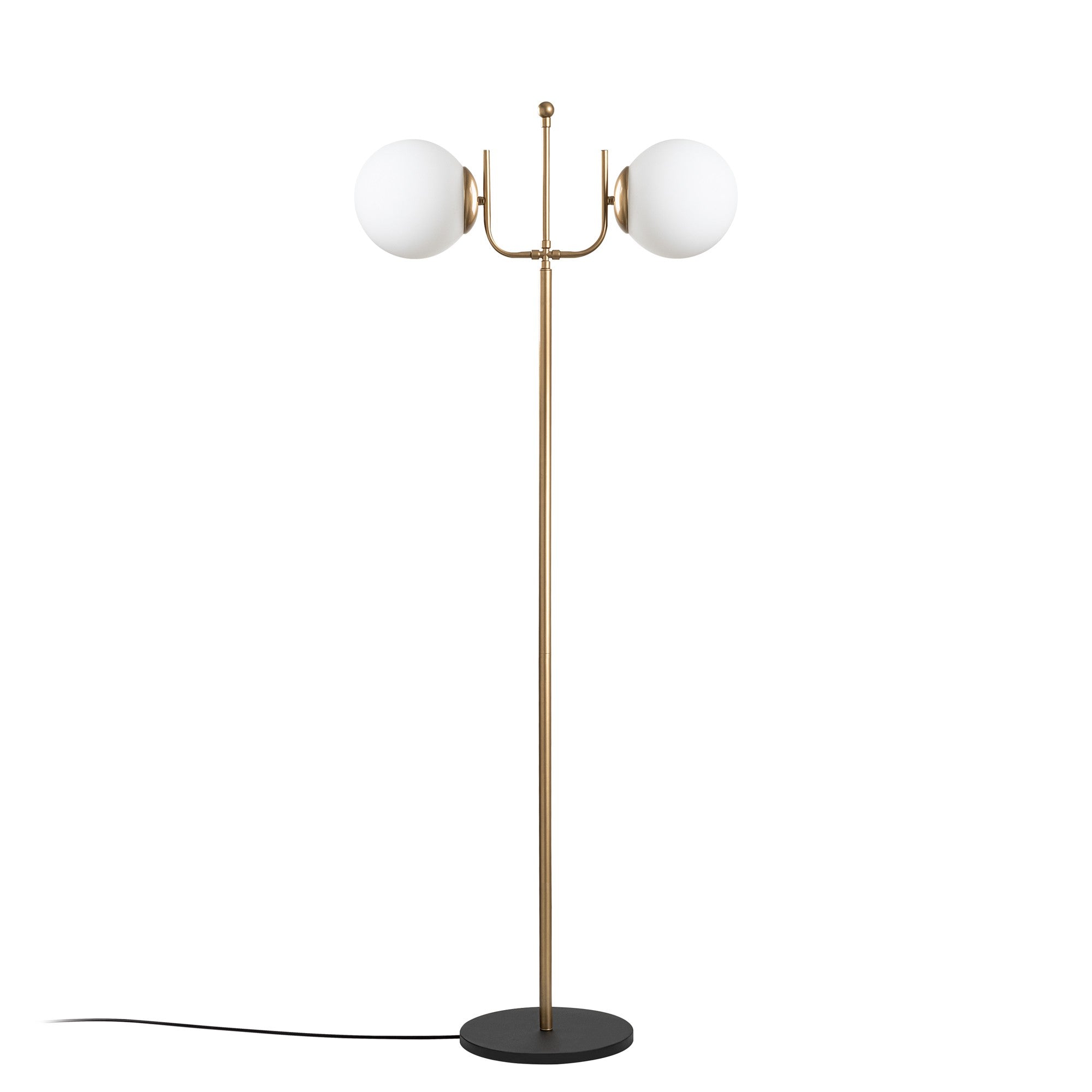 Candeeiro de Pé Elegante Dourada, Corpo em Metal, 62 x 30 x 162 cm | Base Ø30, Cabo de 250 cm, Interruptor Liga/Desliga | Iluminação Elegante para Decoração Moderna, IP20